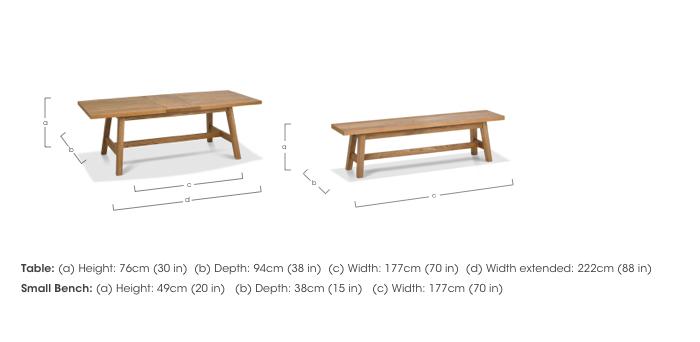 Stratford Small Extending Dining Table with 2 Small Dining Benches in  on Furniture Village