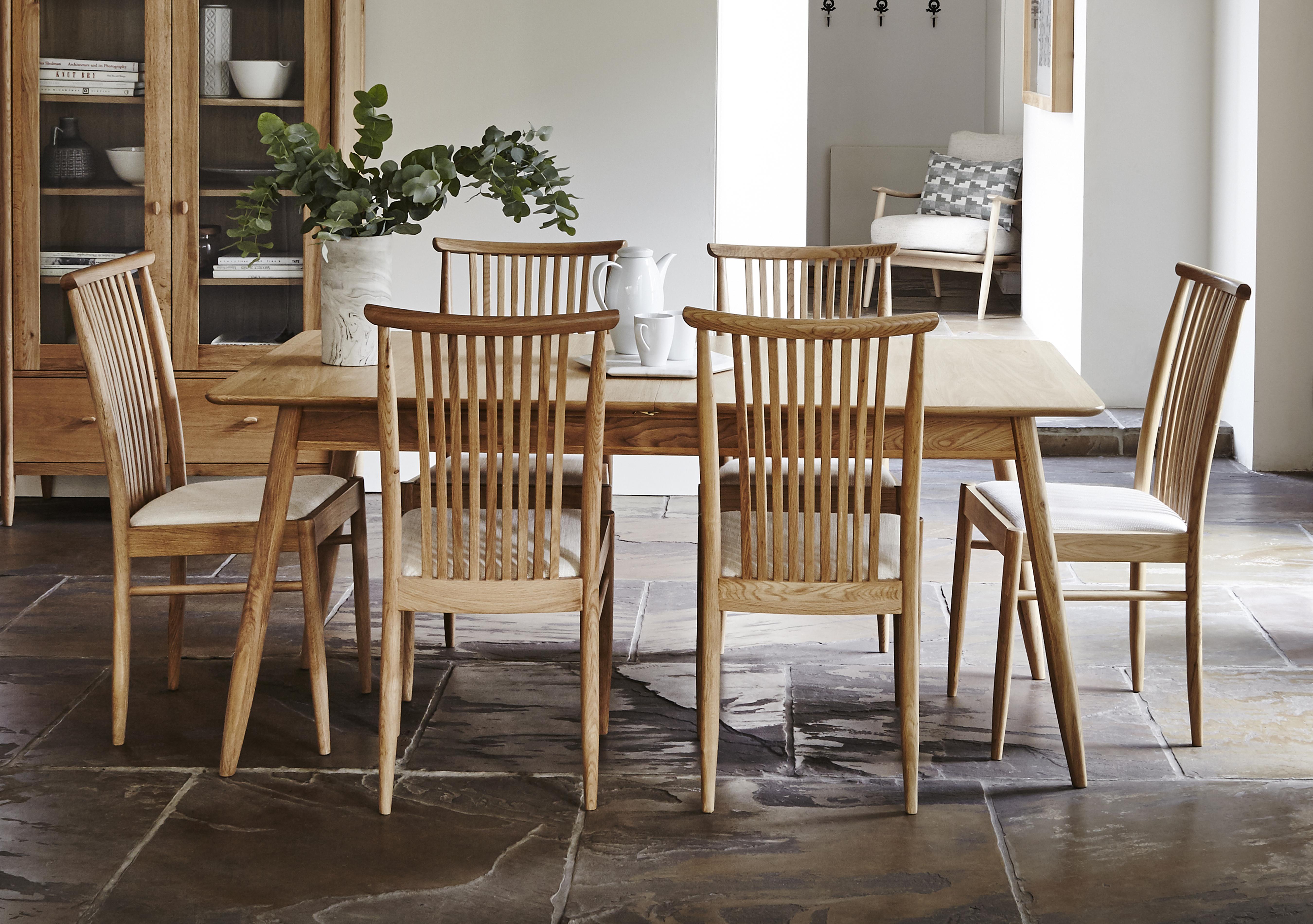 Teramo Medium Dining Table and 4 Slatted Chairs in  on Furniture Village