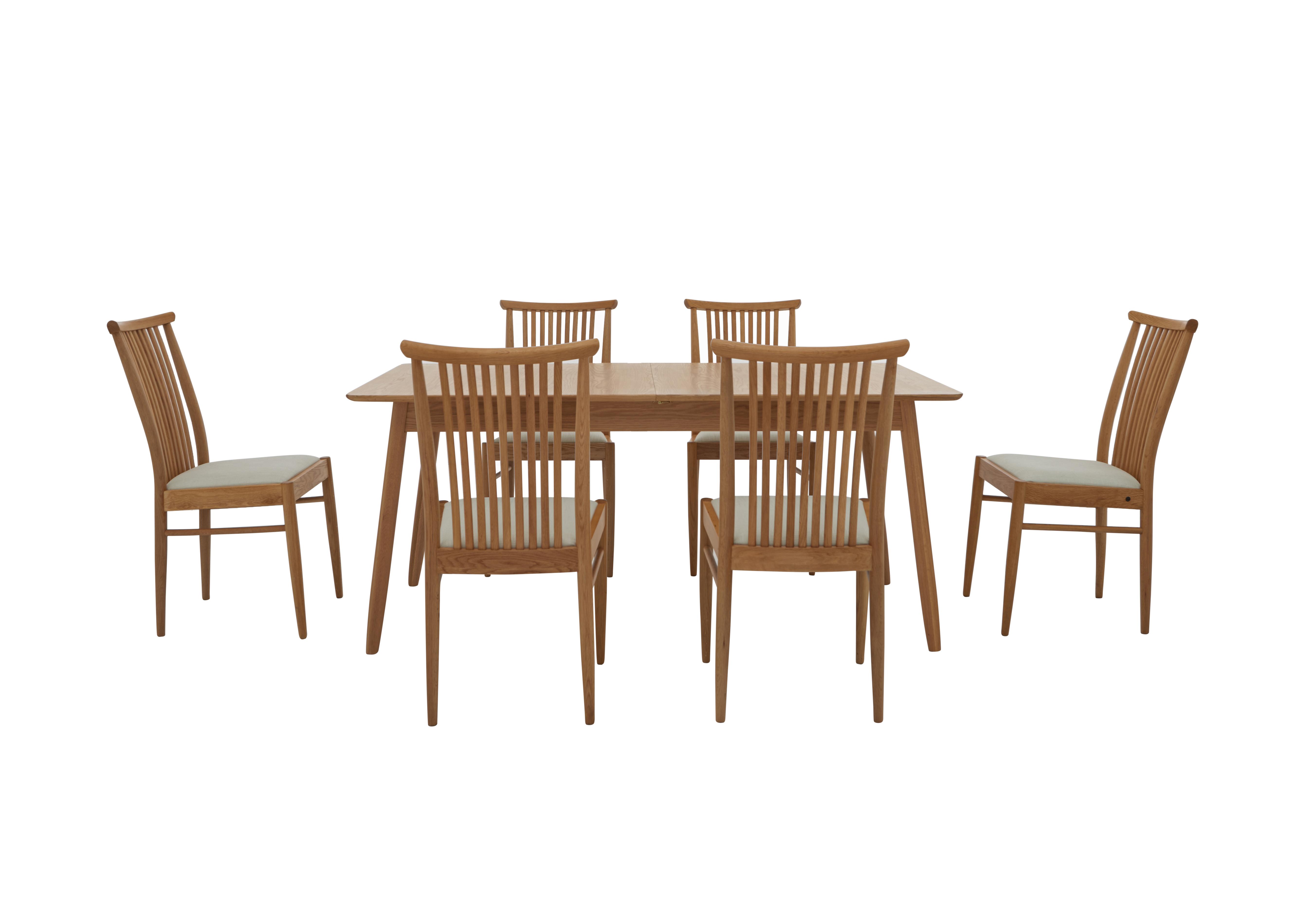 Teramo Medium Dining Table and 6 Slatted Chairs in  on Furniture Village