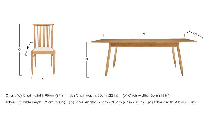 Teramo Medium Dining Table and 6 Slatted Chairs in  on Furniture Village