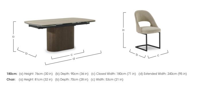 Tiber Large Draw Leaf Extending Dining Table with 4 Alabaster Cantilever Dining Chairs and 2 Truffle Cantilever Dining Chairs in  on Furniture Village