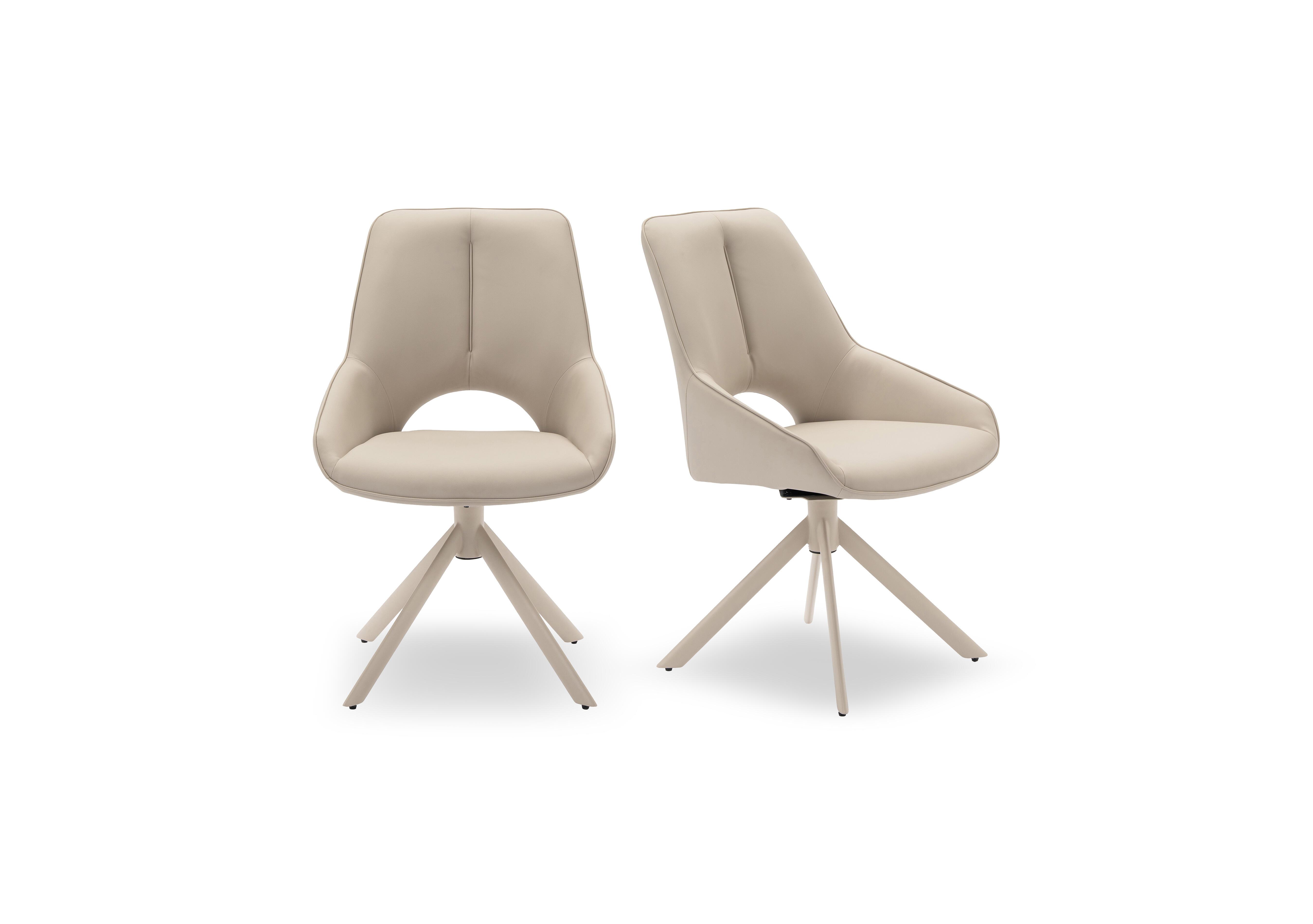 Tino Pair of Faux Leather Swivel Dining Chairs in  on Furniture Village