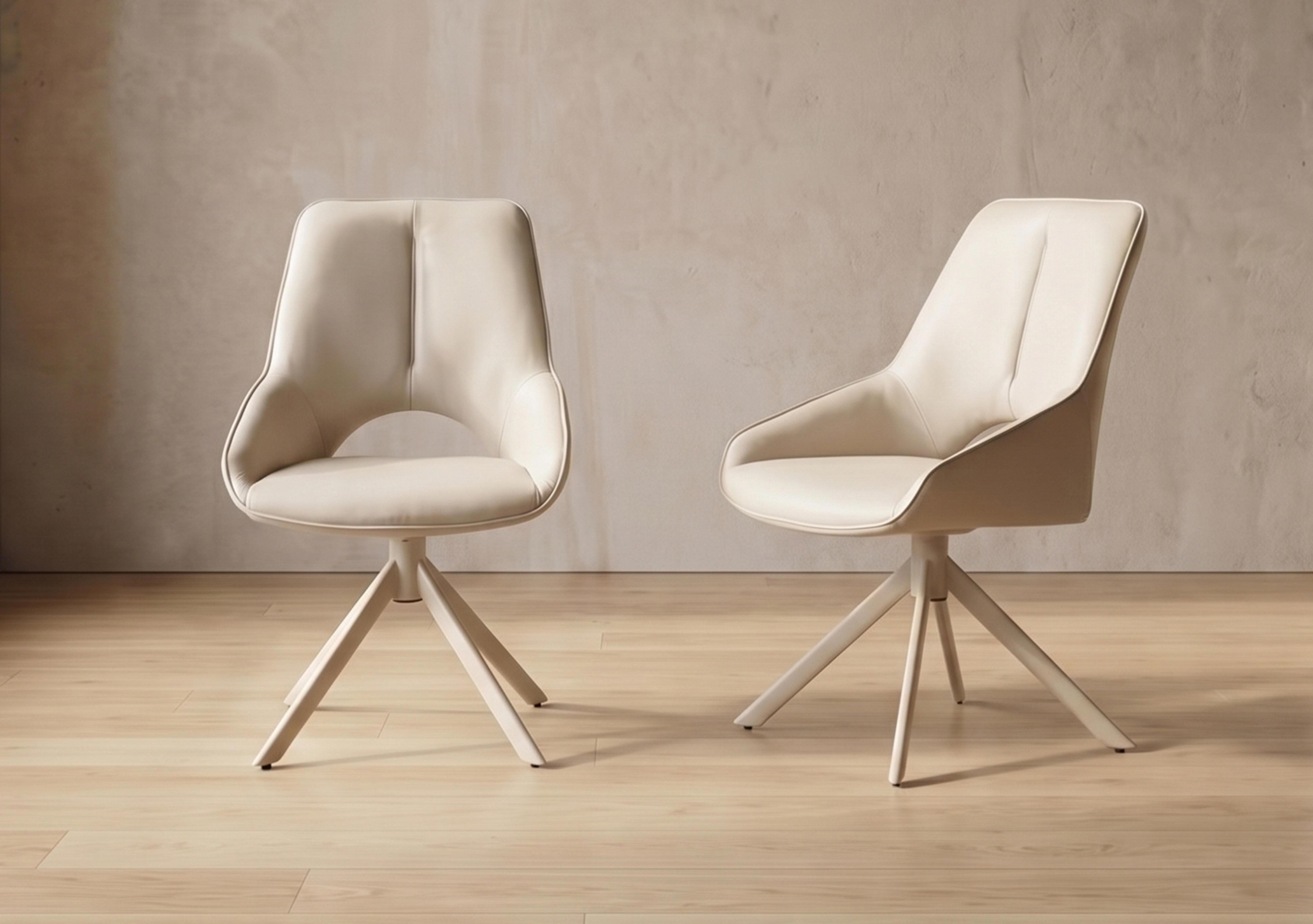 Tino Pair of Faux Leather Swivel Dining Chairs in  on Furniture Village