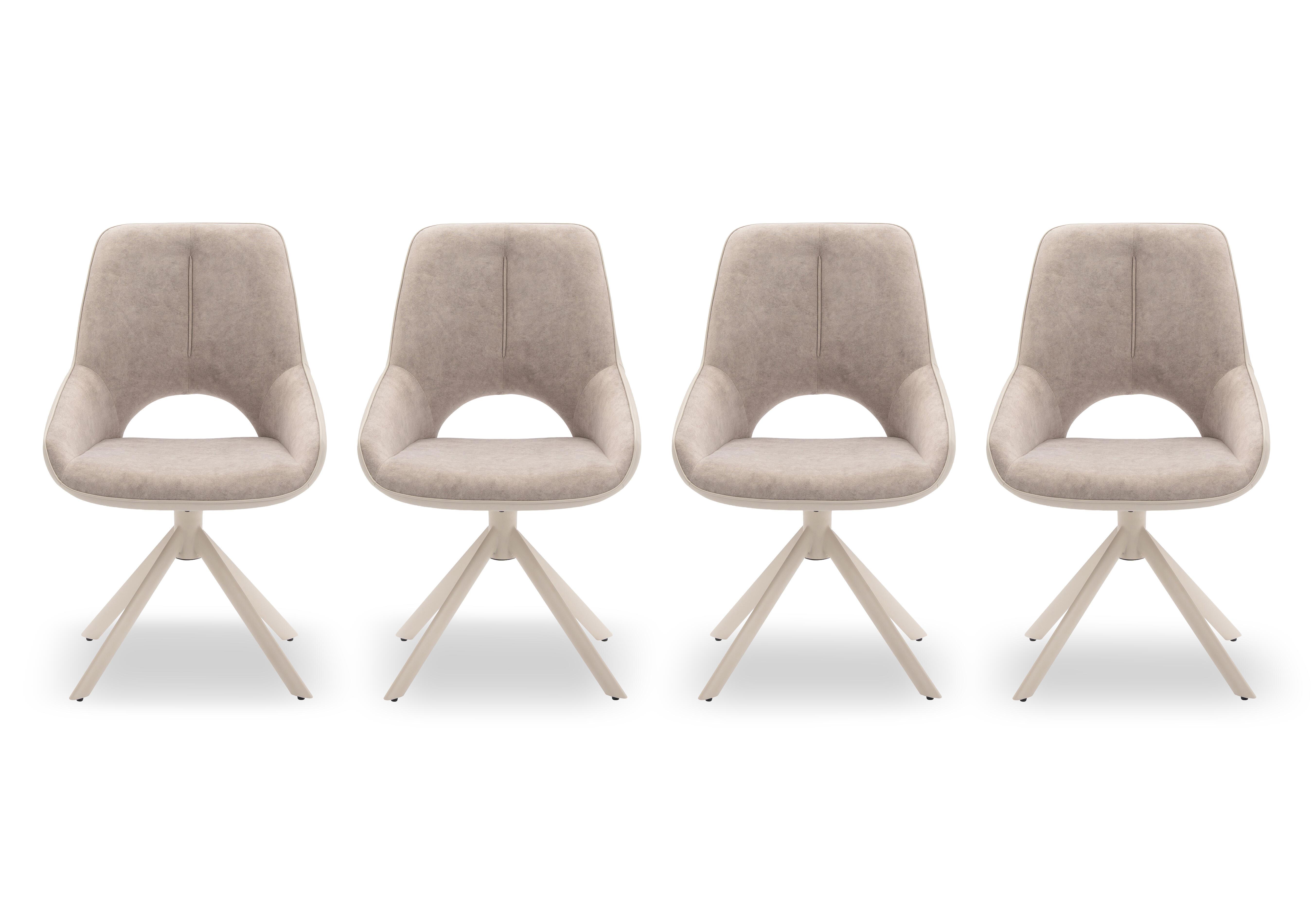 Tino Set of 4 Two Tone Swivel Dining Chairs in  on Furniture Village