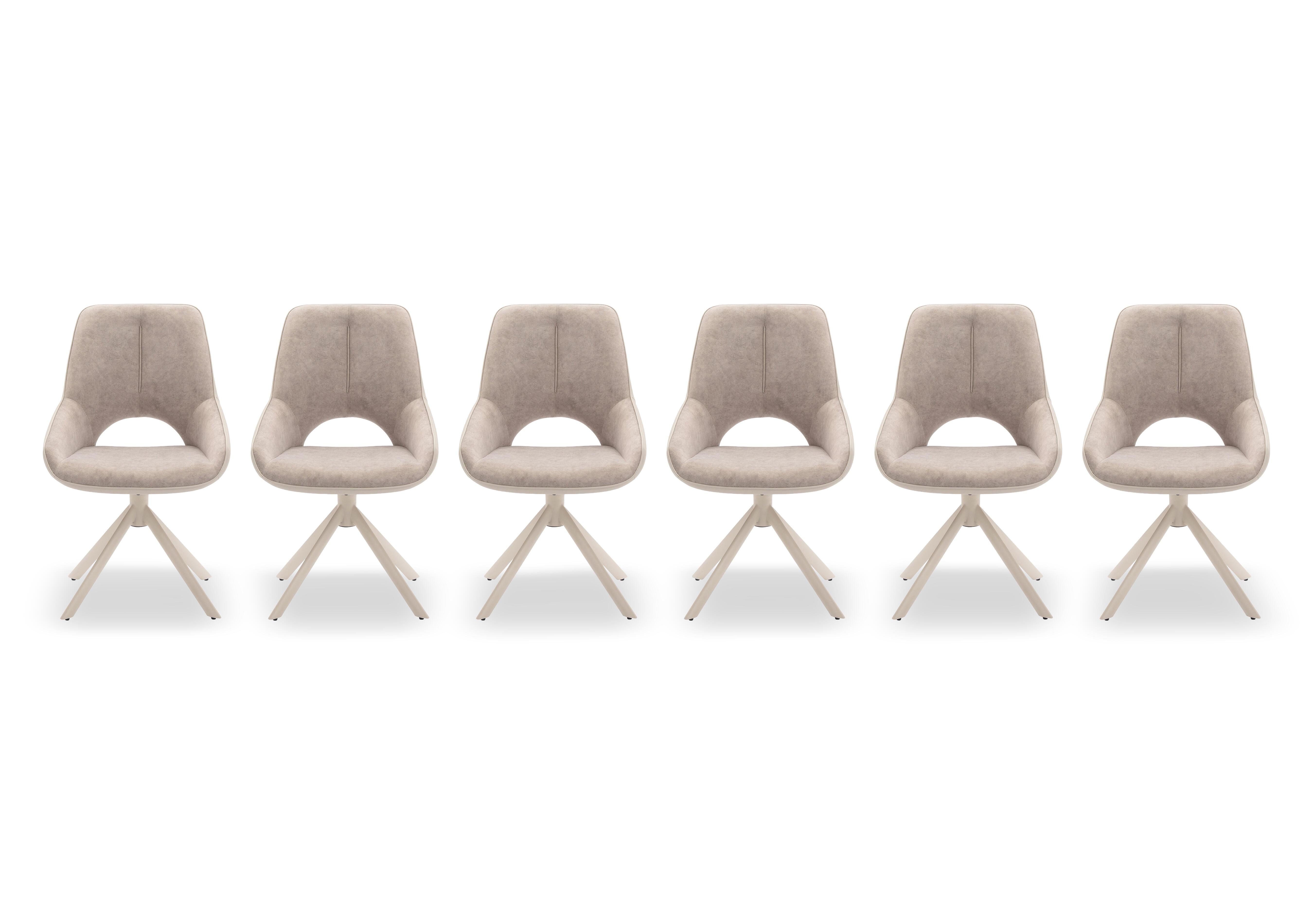 Tino Set of 6 Two Tone Swivel Dining Chairs in  on Furniture Village