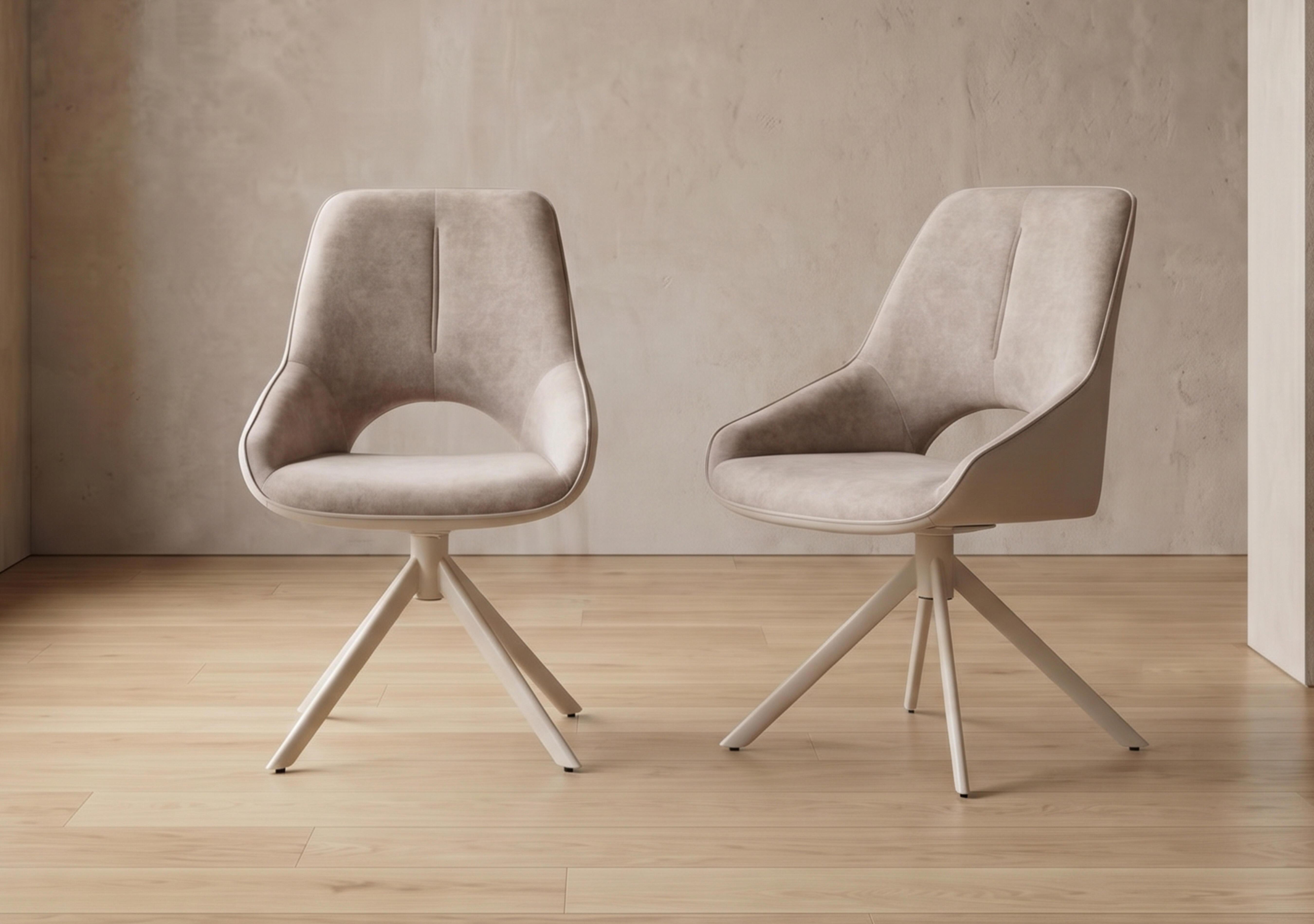 Tino Set of 6 Two Tone Swivel Dining Chairs in  on Furniture Village