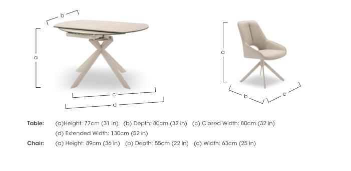 Tino Swivel Extending Dining Table and 4 Faux Leather Swivel Dining Chairs in  on Furniture Village