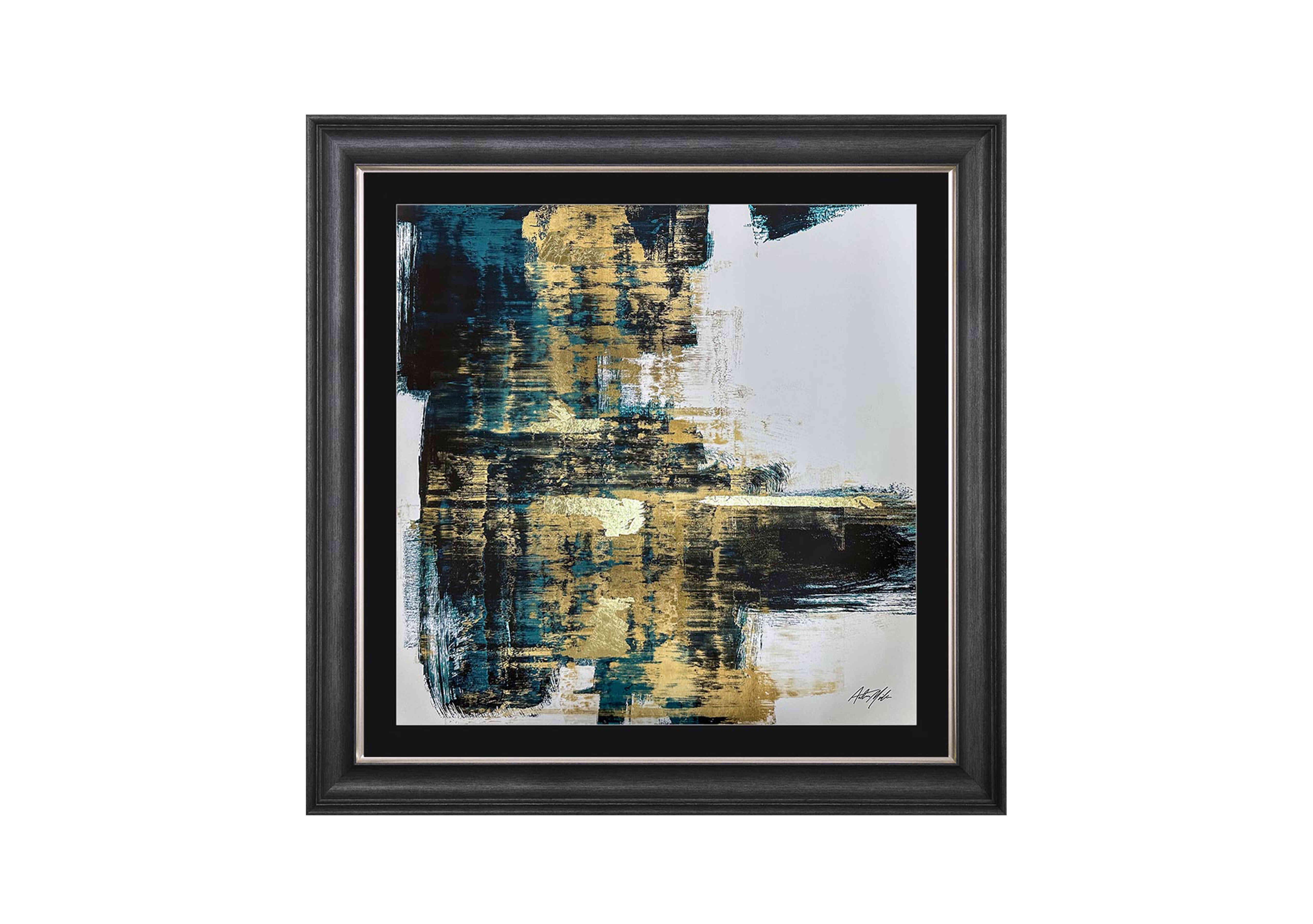 Teal and Gold Abstract II Framed Picture in  on Furniture Village