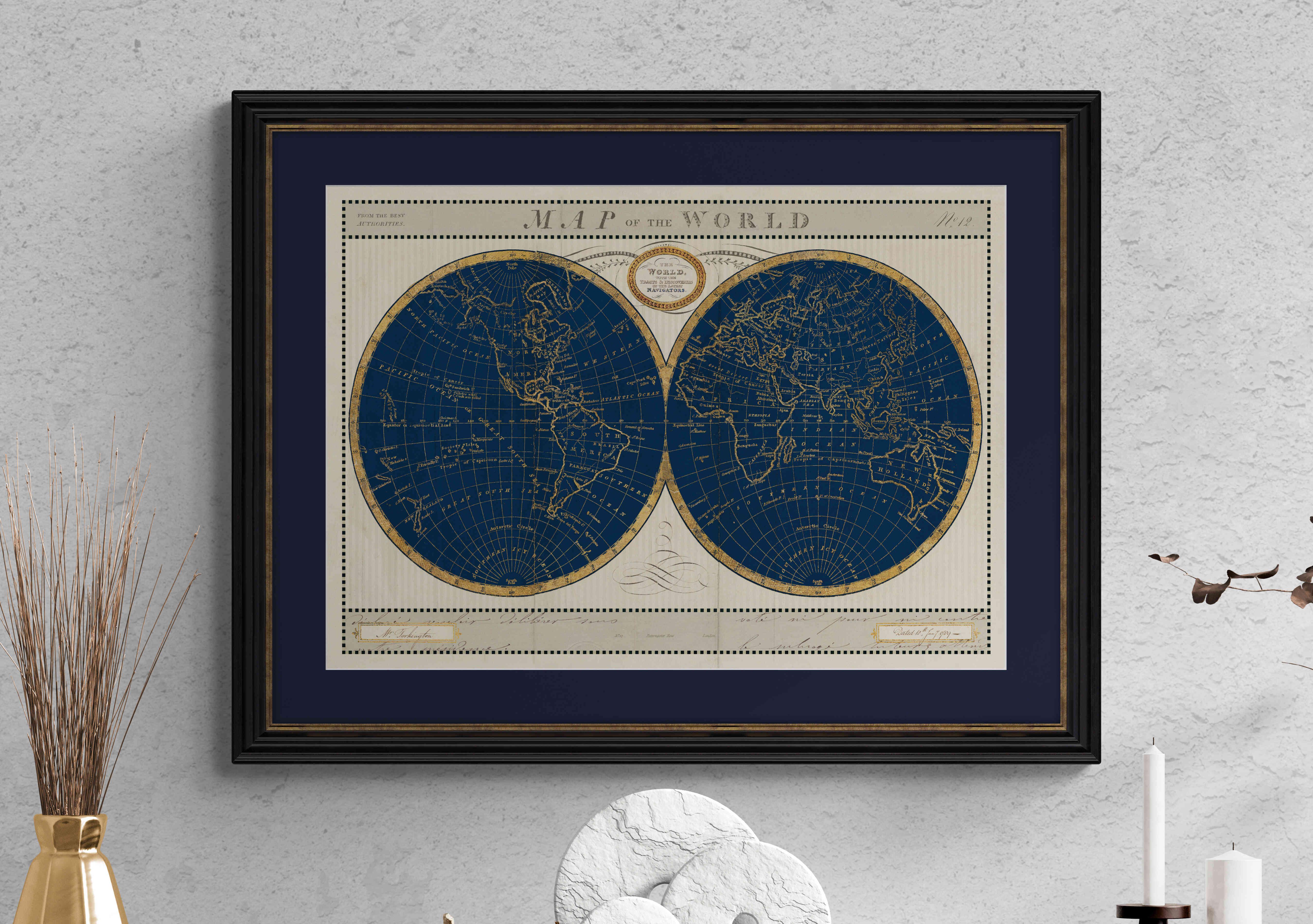 Torkingtons World Map Framed Picture in  on Furniture Village