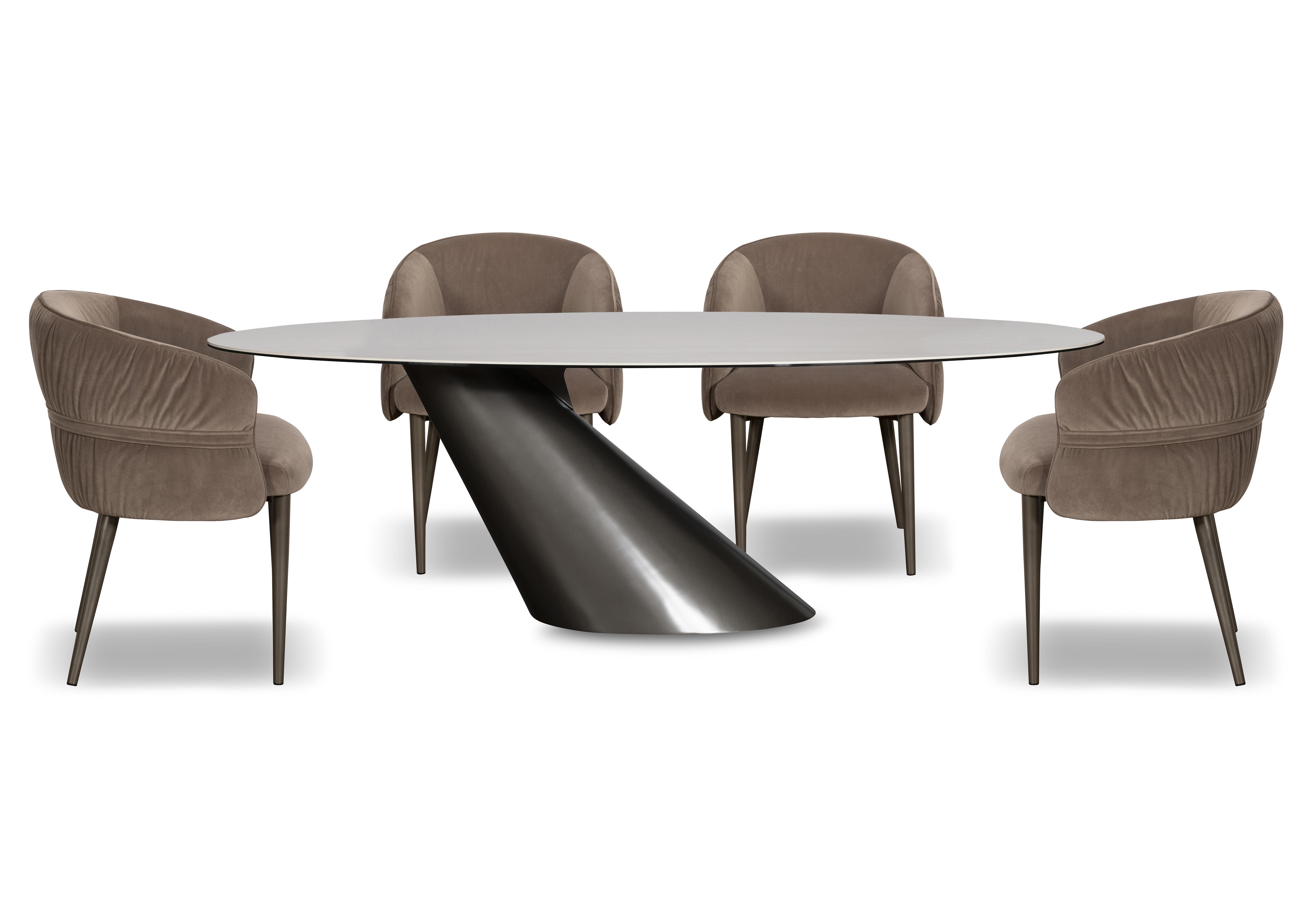Vardy Oval Dining Table and 4 Fabric Dining Chairs in  on Furniture Village