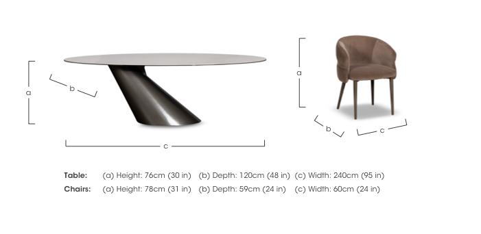 Vardy Oval Dining Table and 6 Fabric Dining Chairs in  on Furniture Village