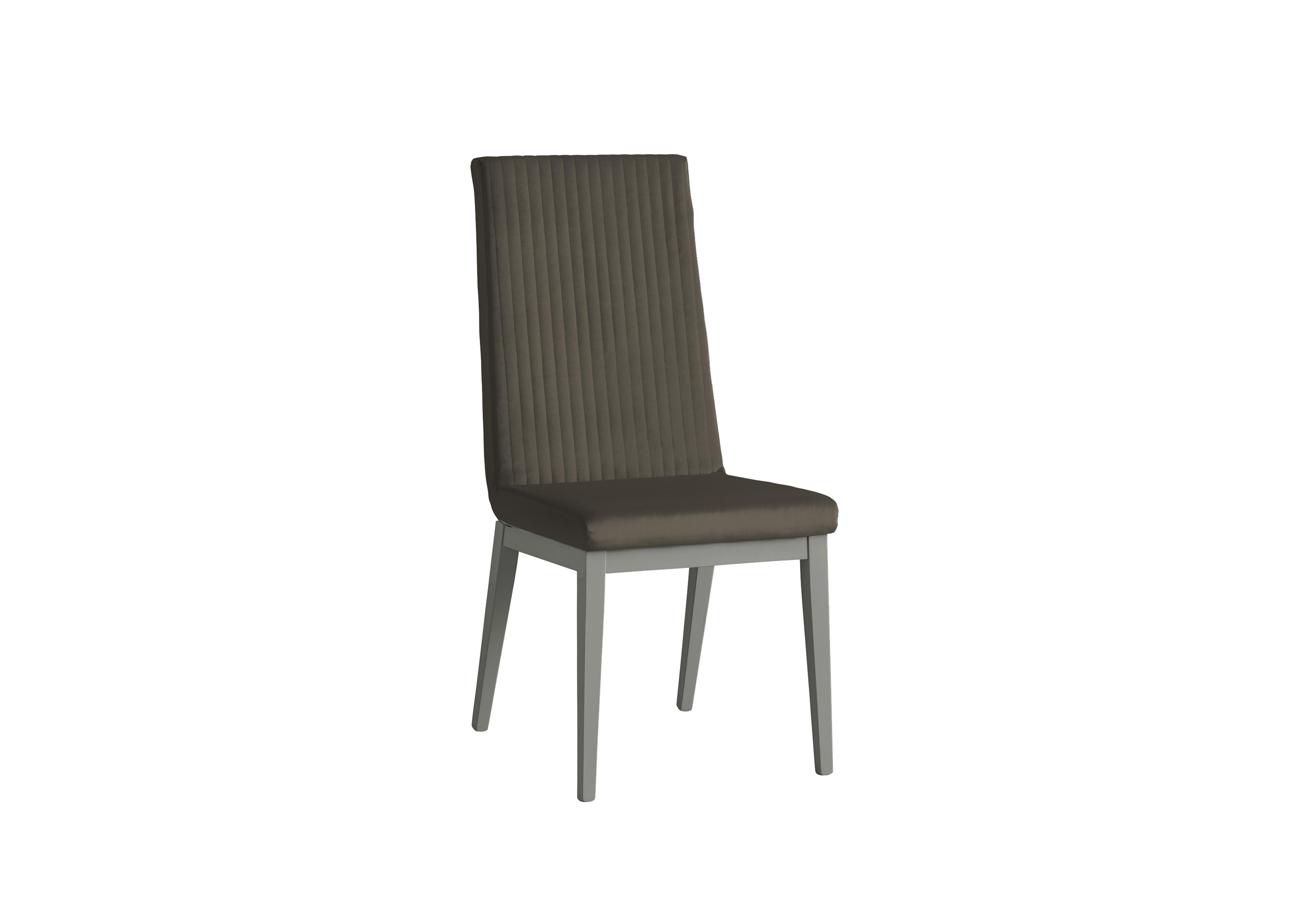 Venezia Fluted Faux Leather Dining Chair in Grey in  on Furniture Village