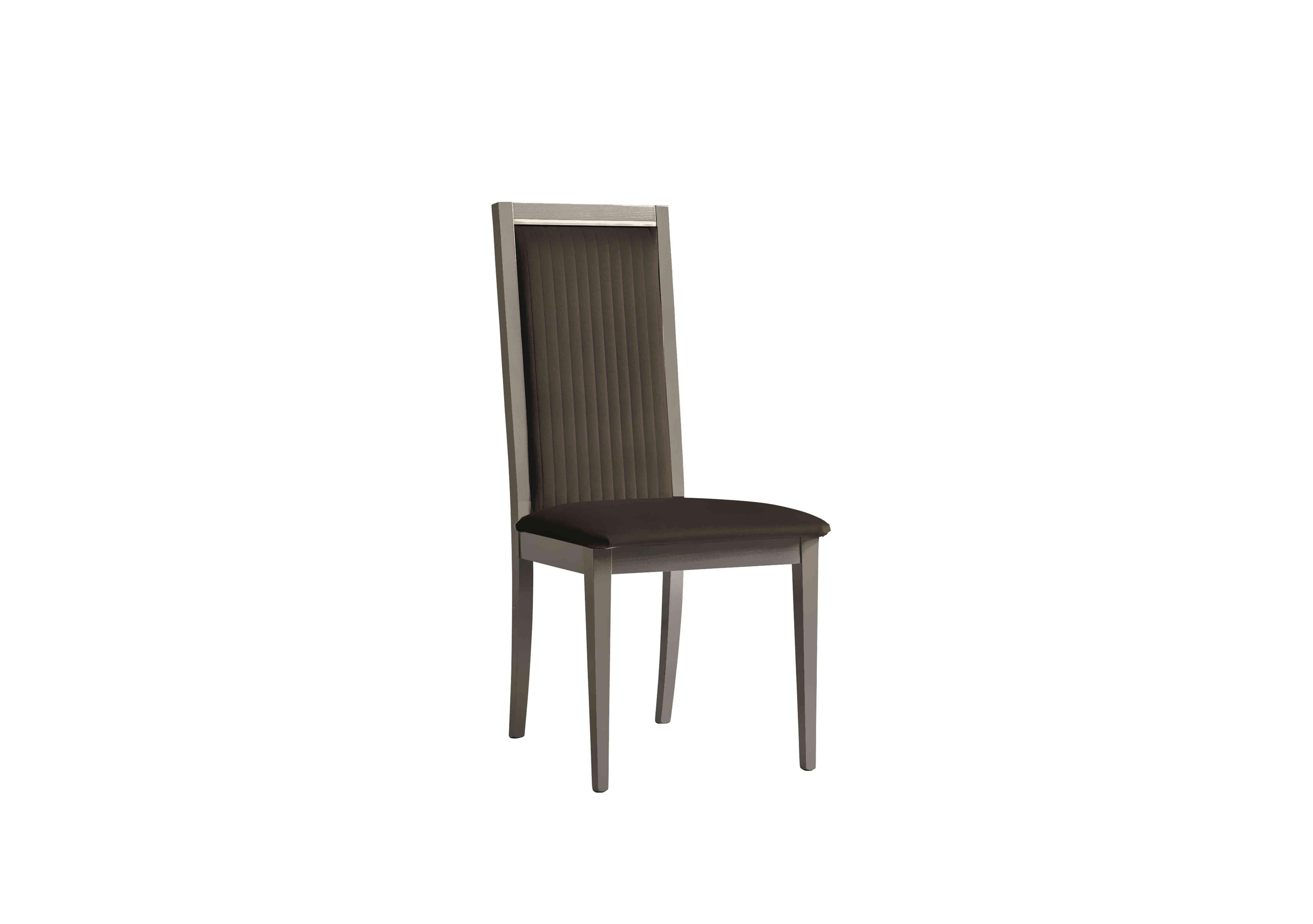 Venezia Panelled Faux Leather Dining Chair in Grey in  on Furniture Village