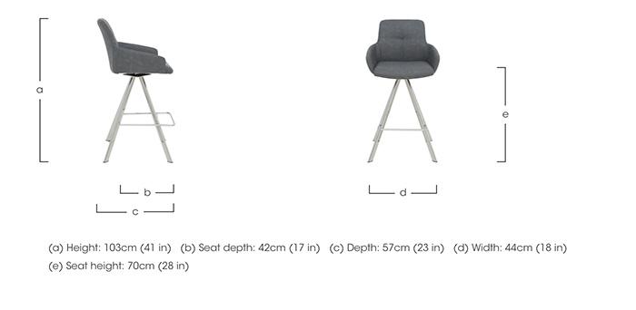 Vegas Set of 4 Faux Leather Swivel Barstools with Arms in  on Furniture Village