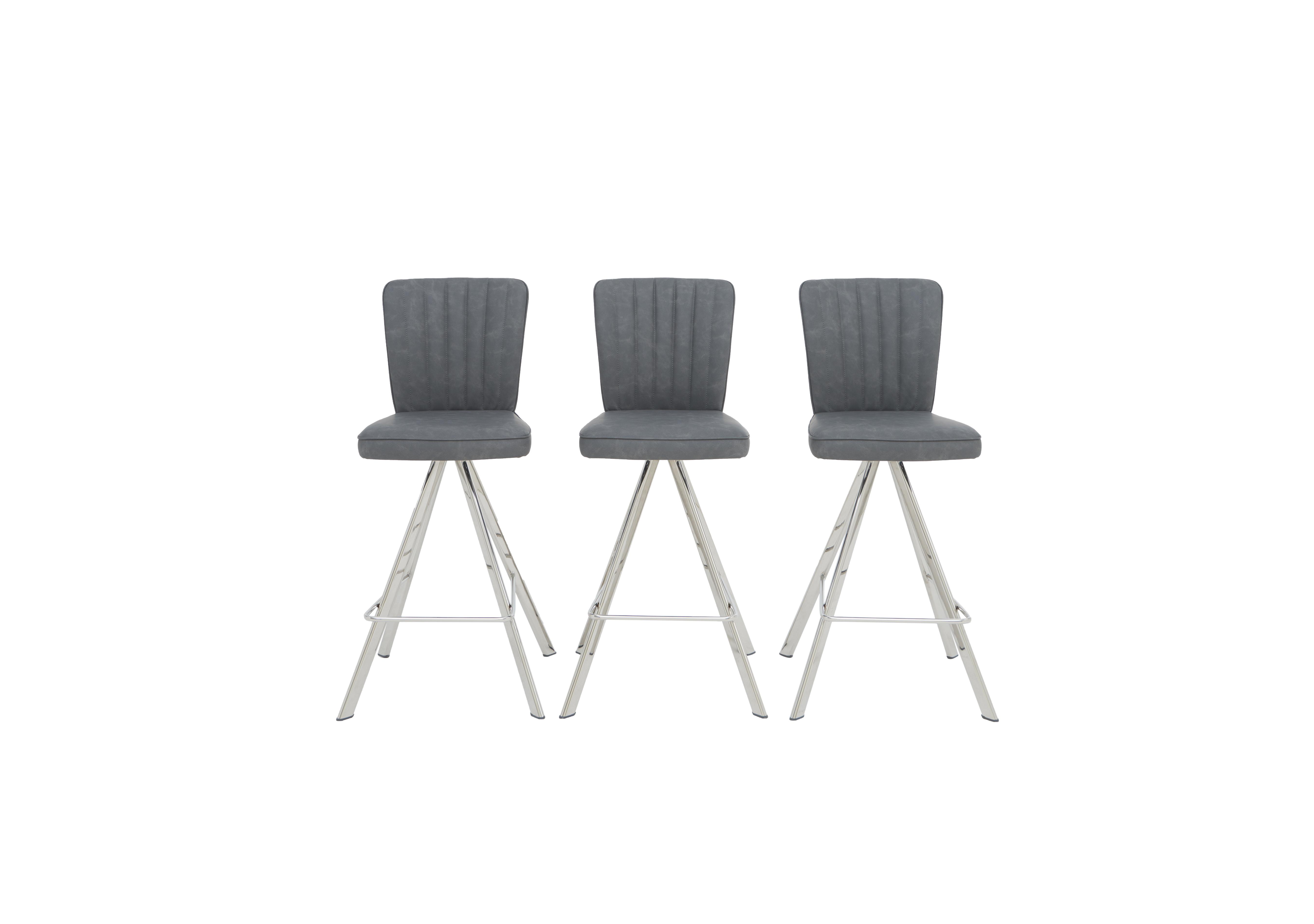 Vegas Set of 3 Faux Leather Swivel Barstools in  on Furniture Village