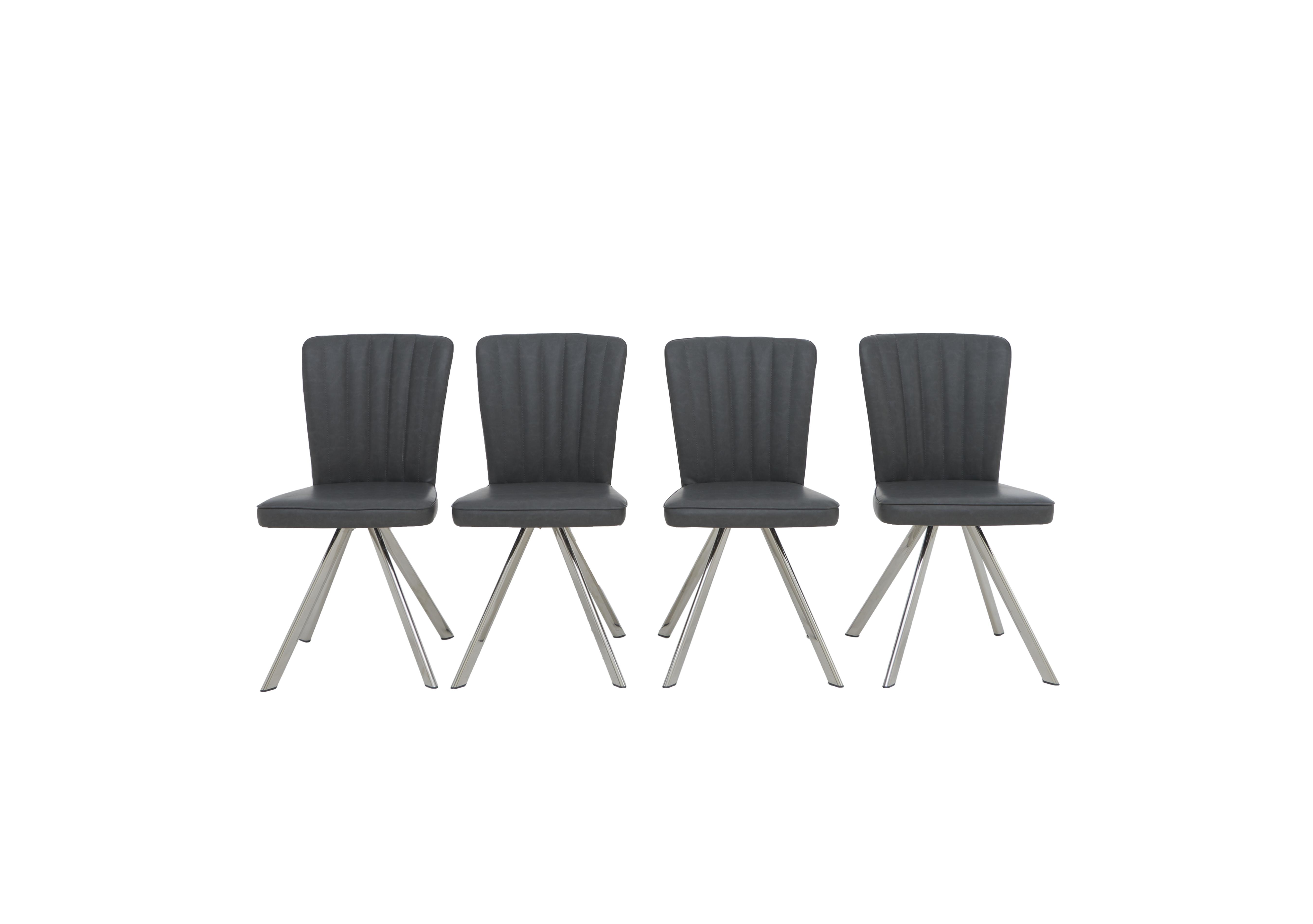 Vegas Set of 4 Faux Leather Swivel Dining Chairs in  on Furniture Village