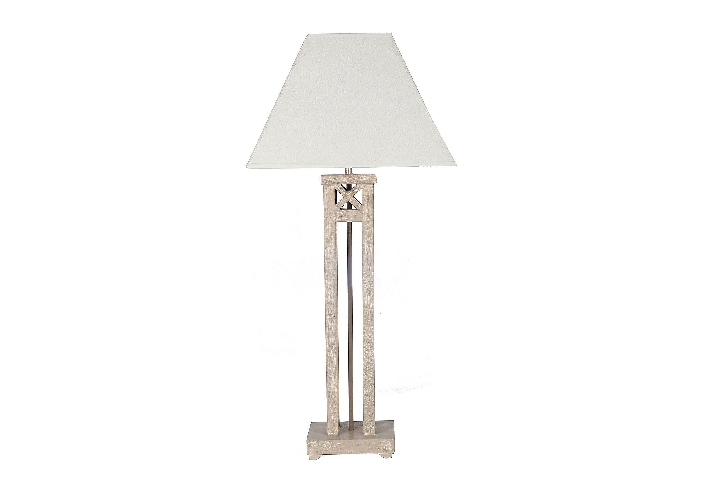 Vintage Wood Column Table Lamp in  on Furniture Village