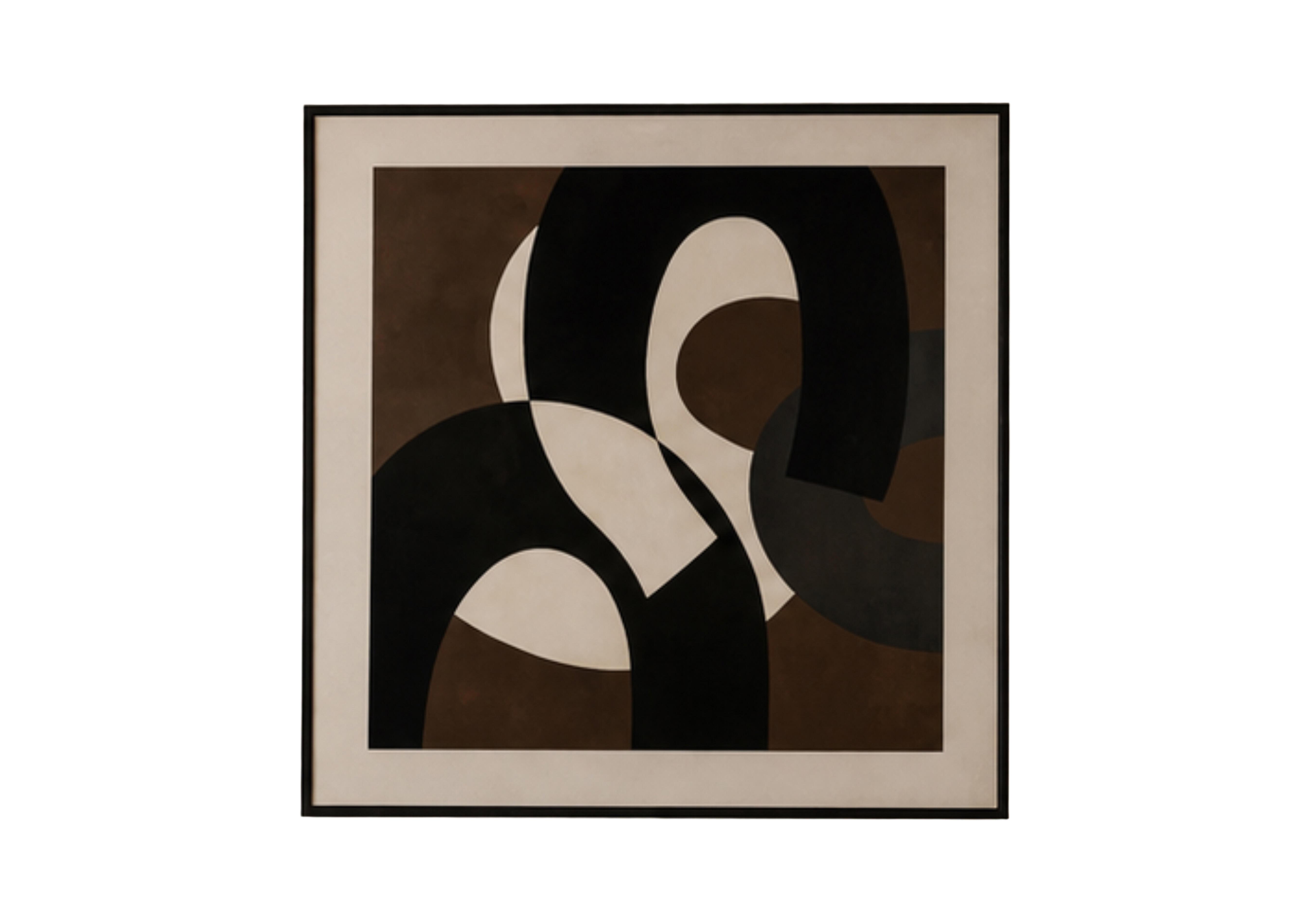 Whispered Cocoa 2 Square Framed Velvet Canvas in  on Furniture Village