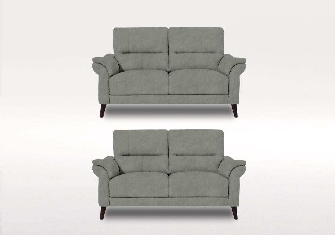 Winner Set of Two 2 Seater Fabric Sofas in Marble 18176 Stone on Furniture Village