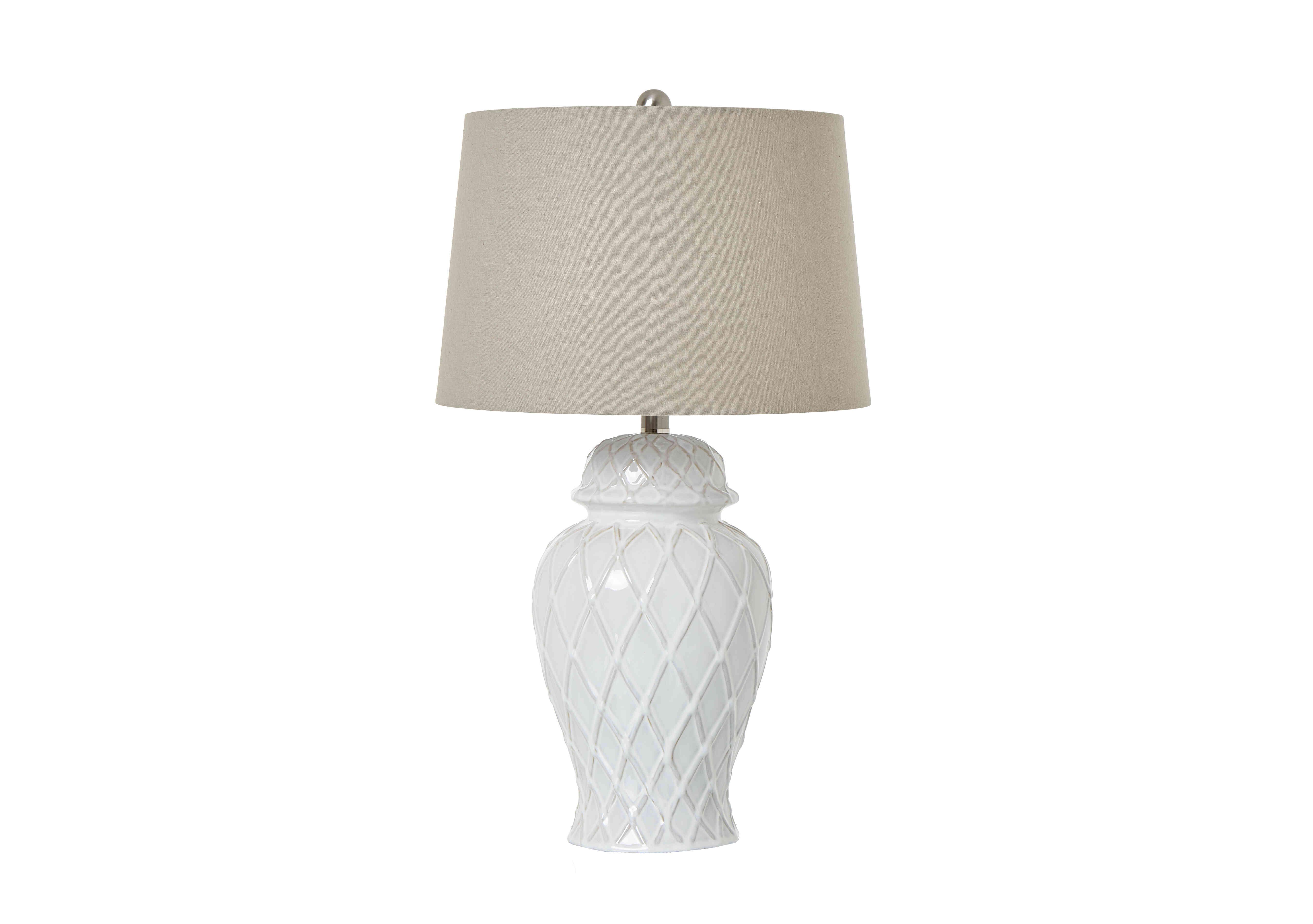 White Ginger Jar Table Lamp in  on Furniture Village