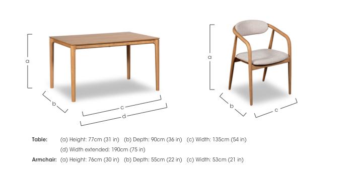 Winchester Rectangular Extending Dining Table 4 Dining Arm Chairs in  on Furniture Village