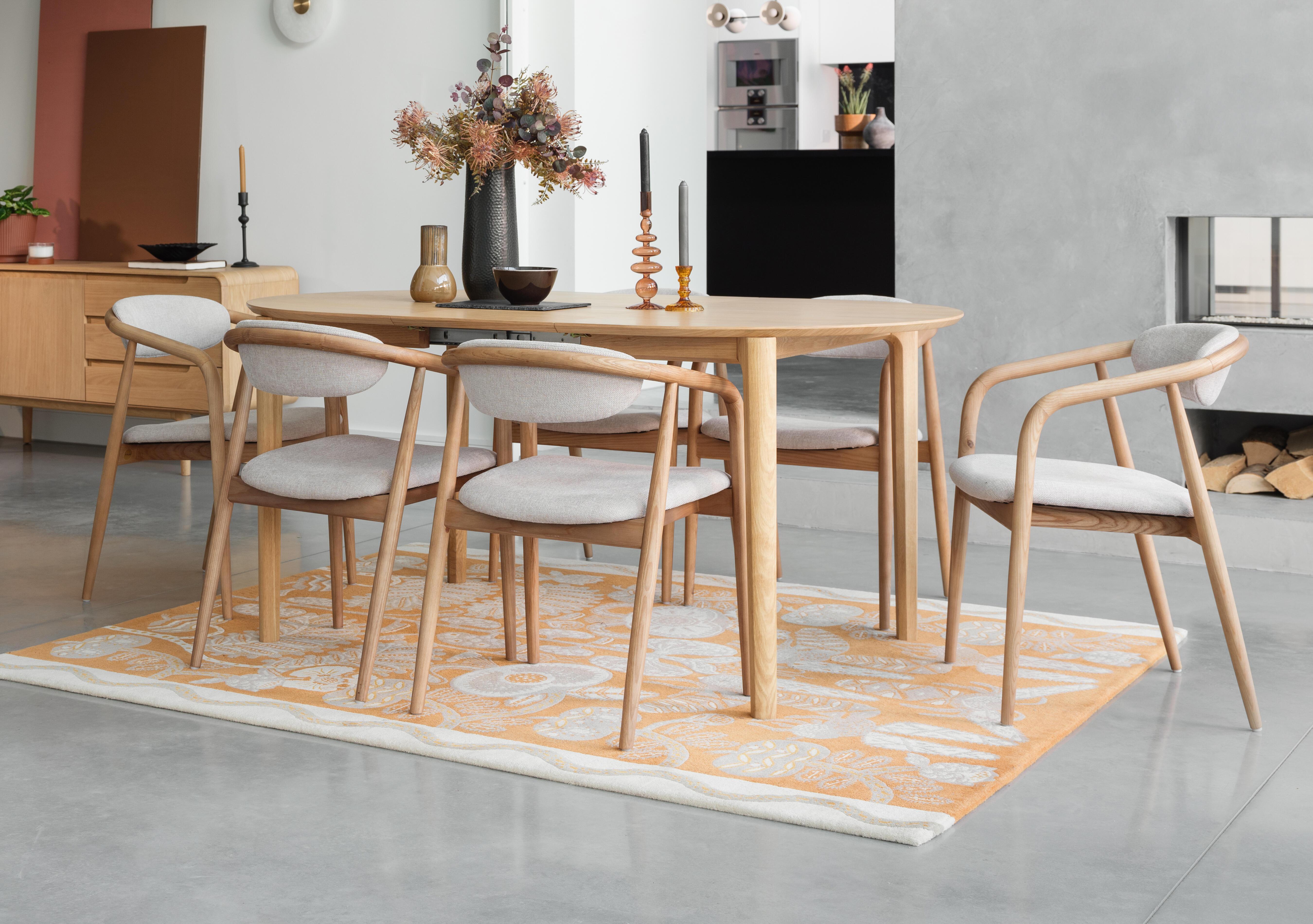 Winchester Oval Extending Dining Table with 6 Dining Arm Chairs in  on Furniture Village