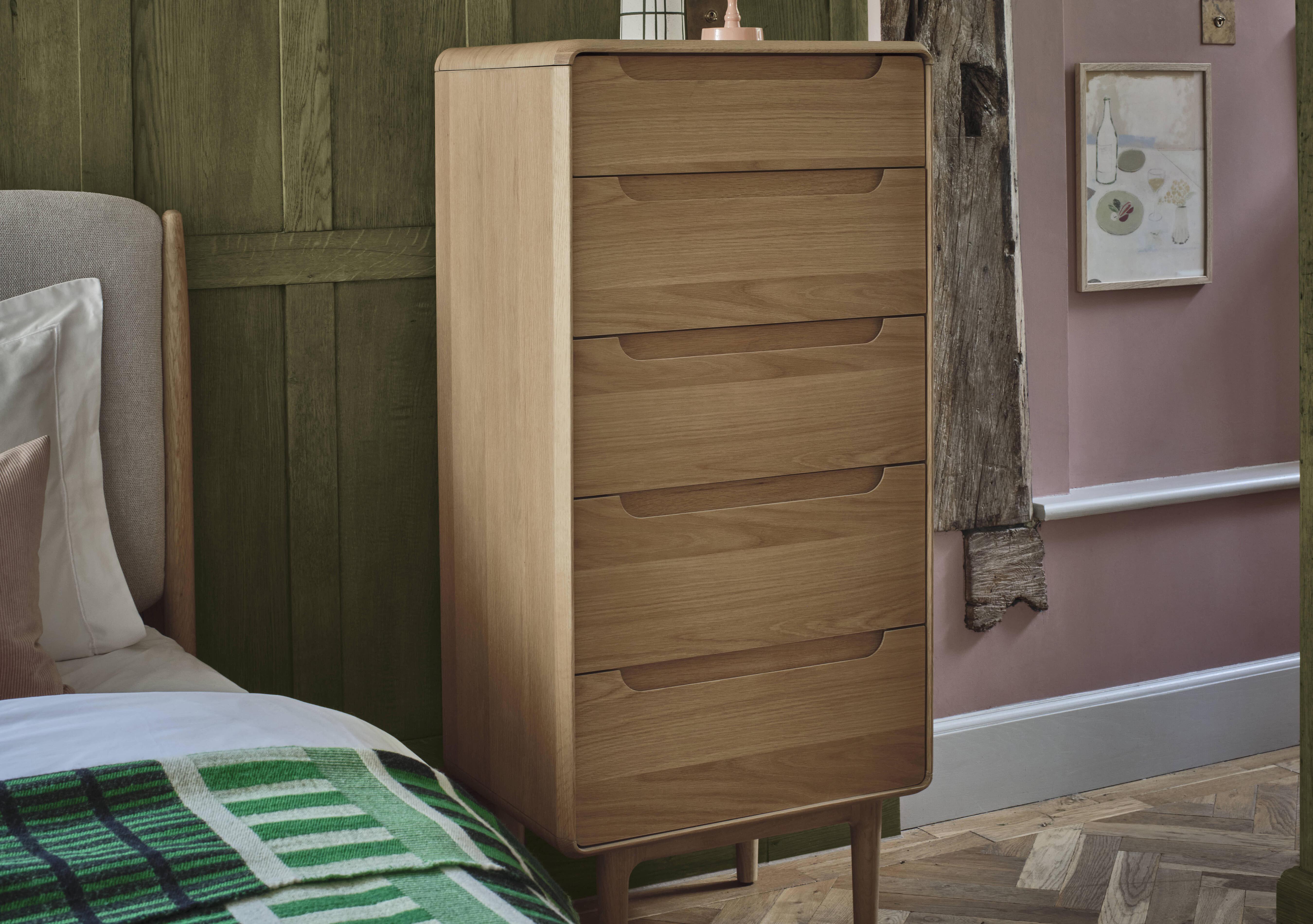 Winchester 5 Drawer Tall Chest with Internal Mirror in  on Furniture Village