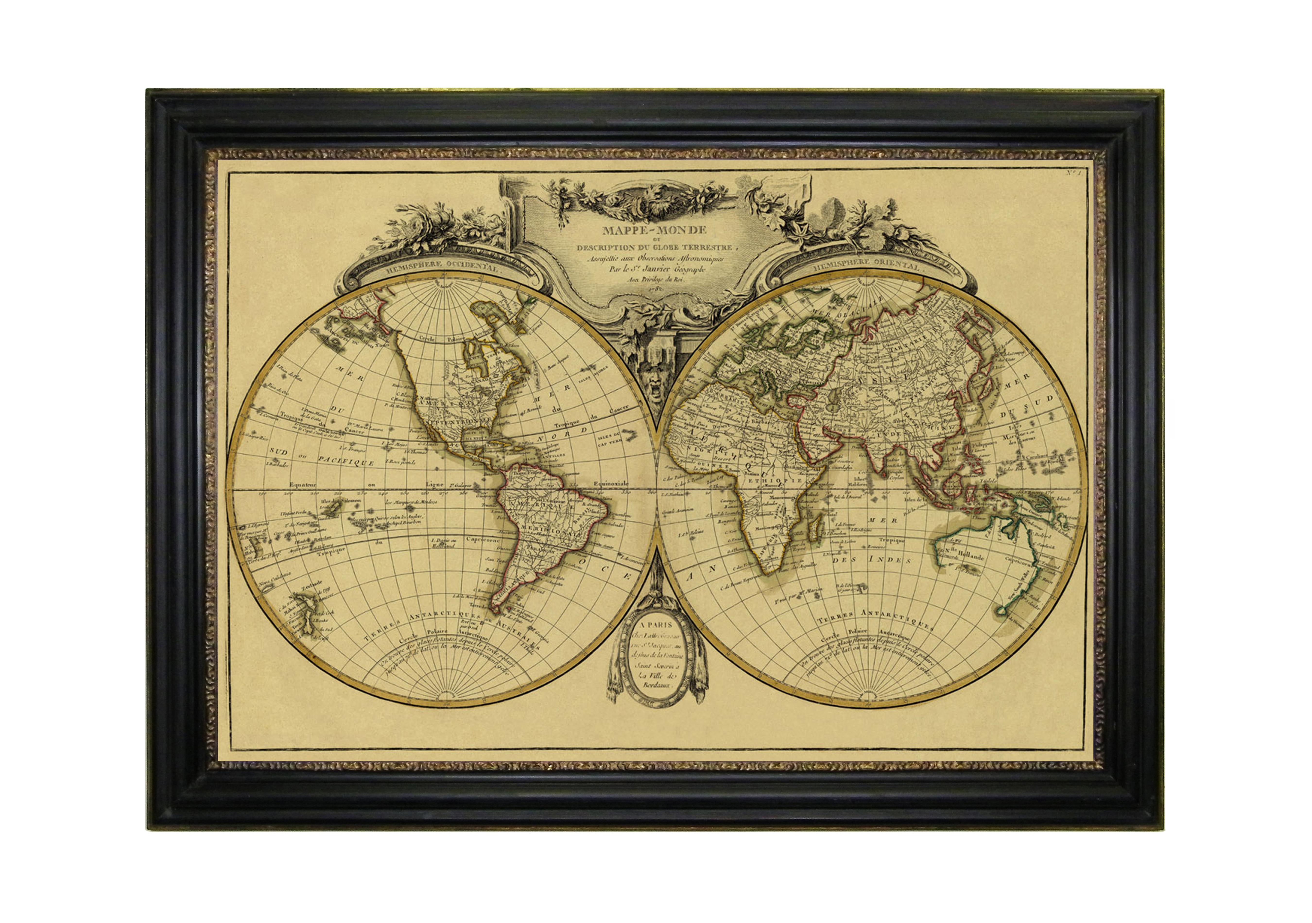 Framed Map of the World in  on Furniture Village