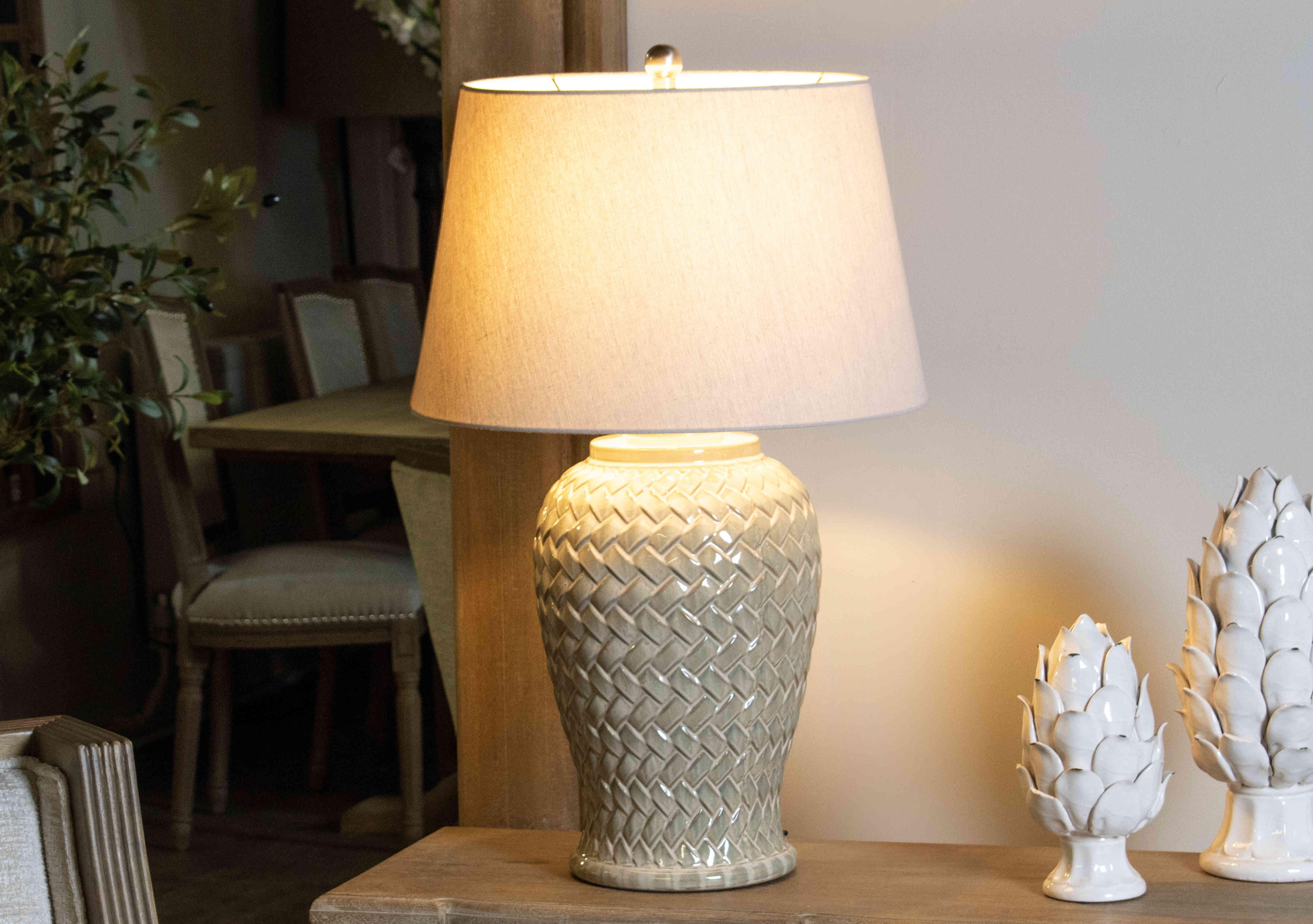 Woven Table Lamp in  on Furniture Village