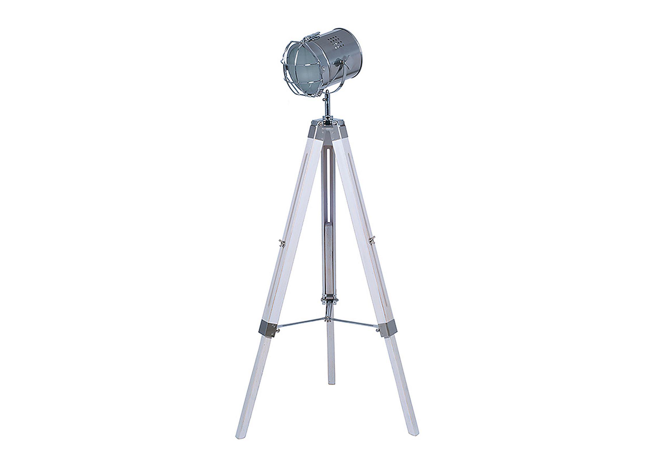 White Wash Wood Tripod Floor Lamp in  on Furniture Village