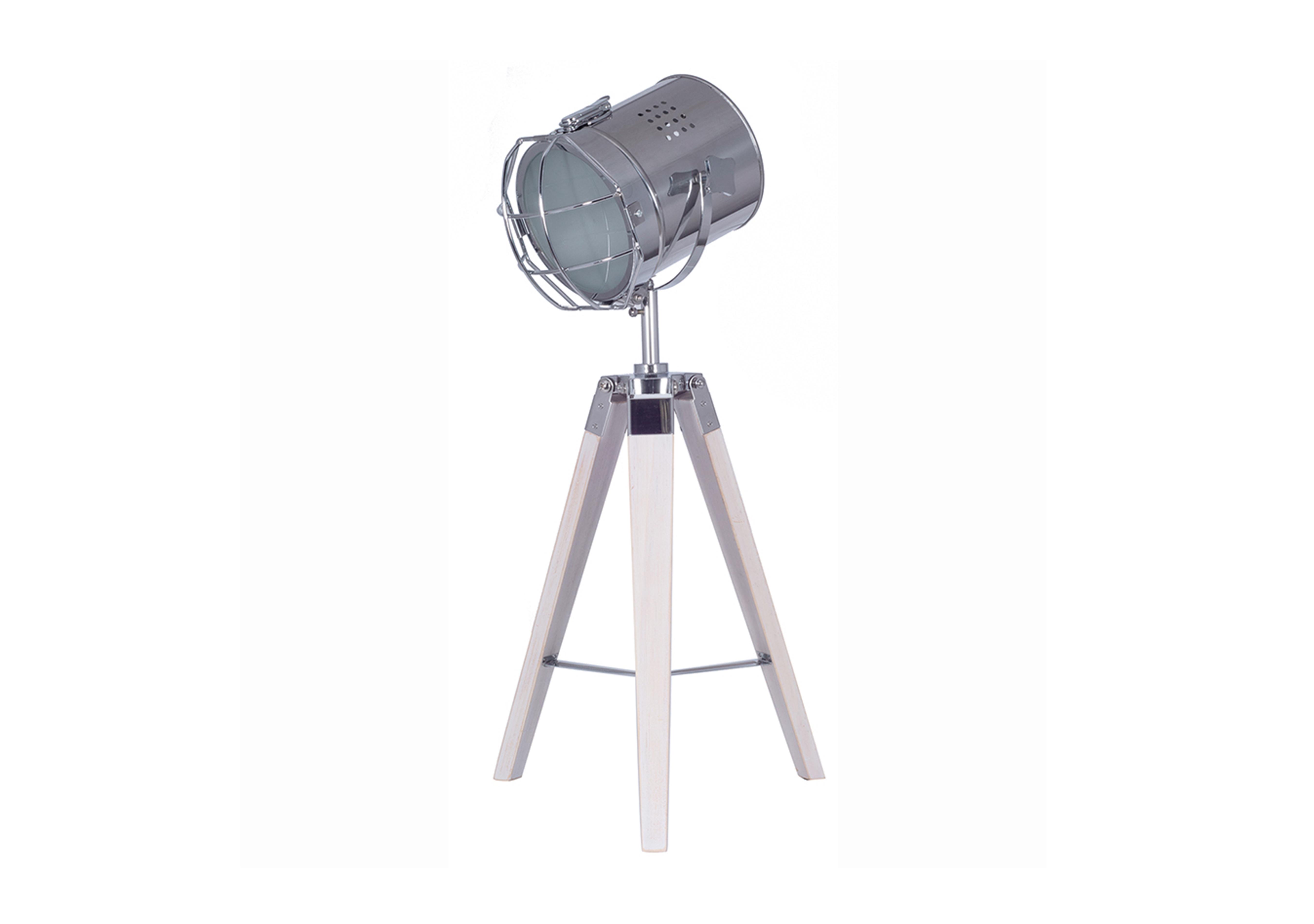 White Wash Wood Tripod Table Lamp in  on Furniture Village
