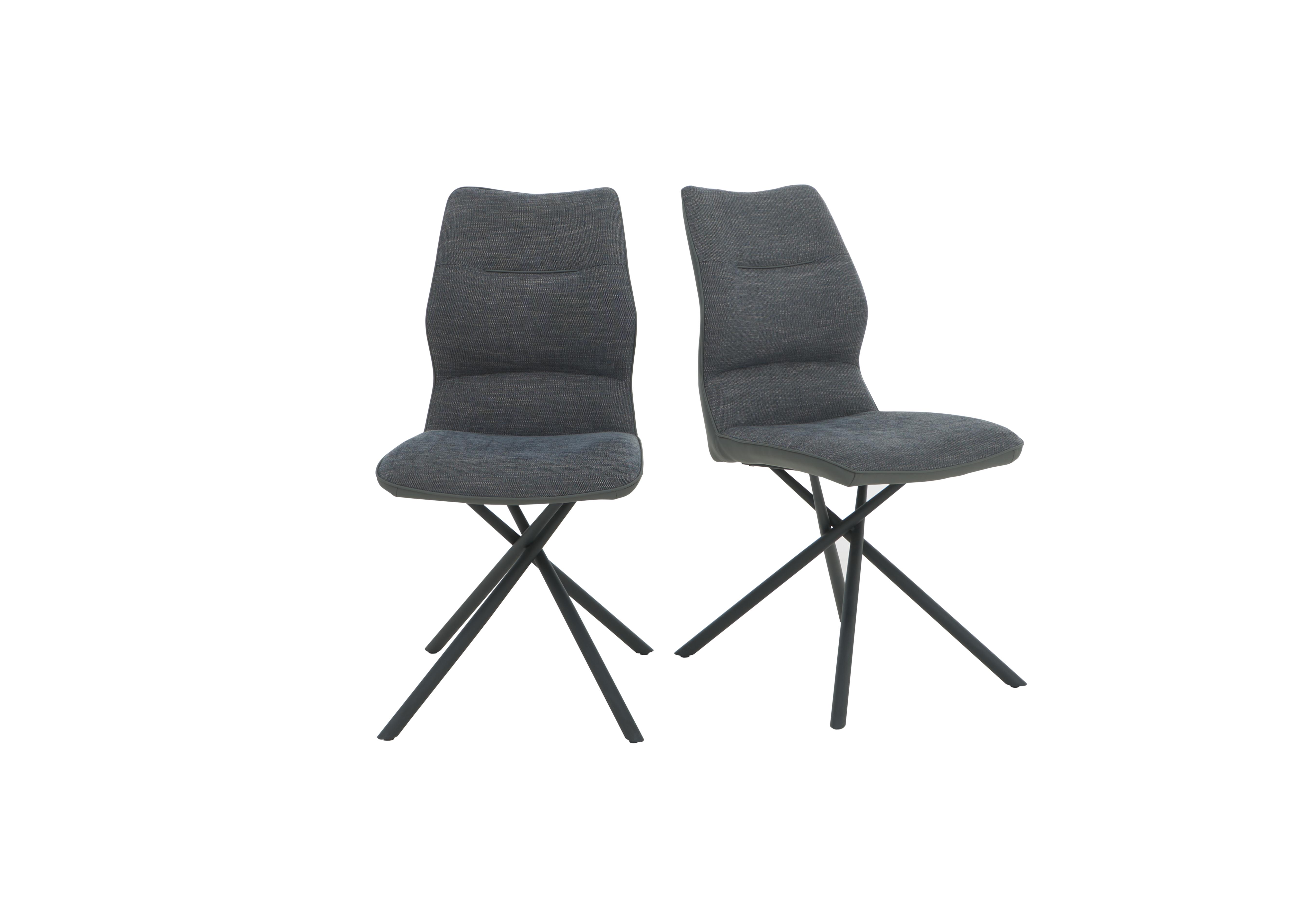 Zeppelin Pair of Grey Fabric Side Dining Chairs in  on Furniture Village