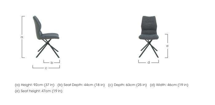 Zeppelin Pair of Grey Fabric Side Dining Chairs in  on Furniture Village