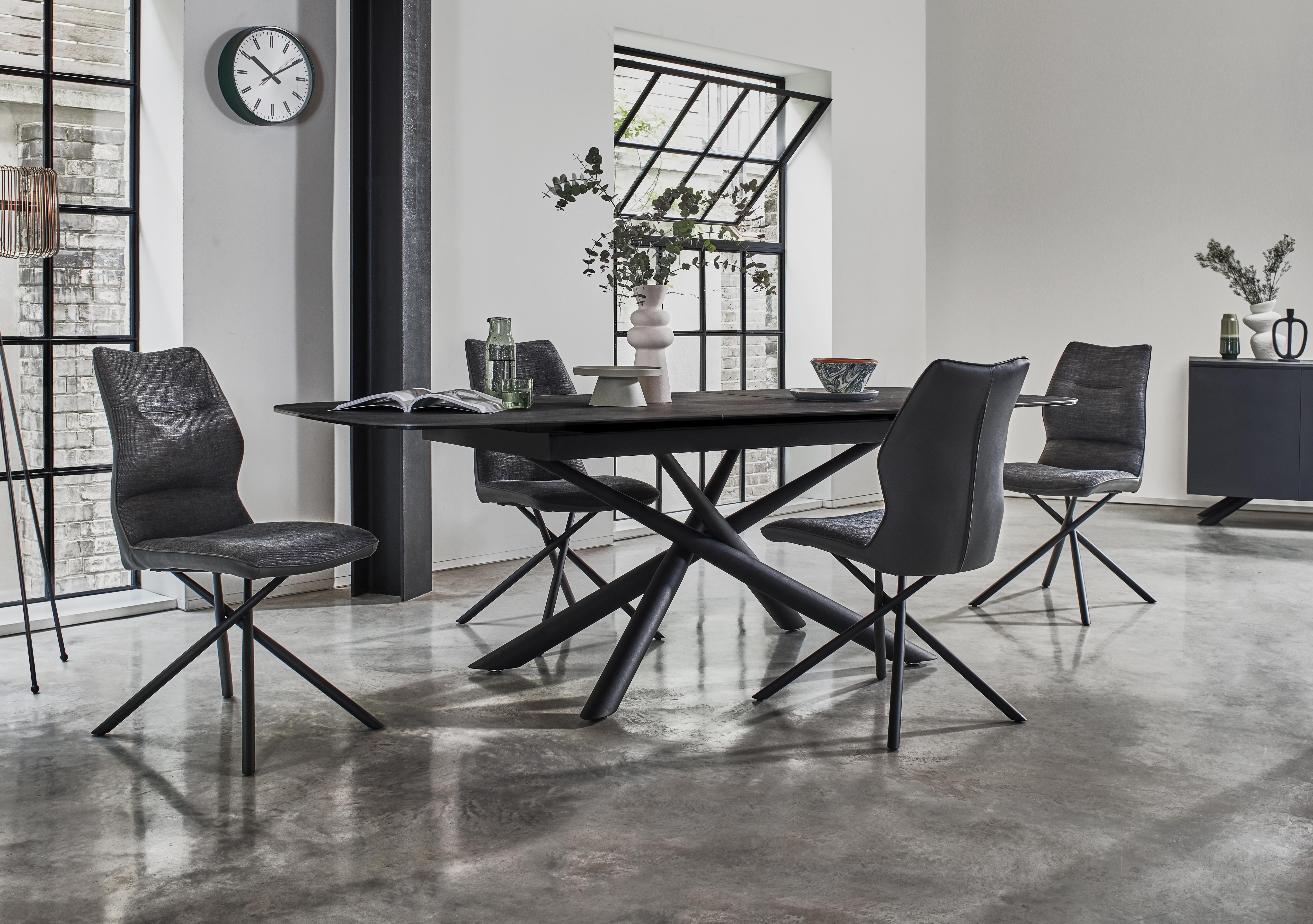 Zeppelin Extending Dining Table and 4 Side Dining Chairs in  on Furniture Village