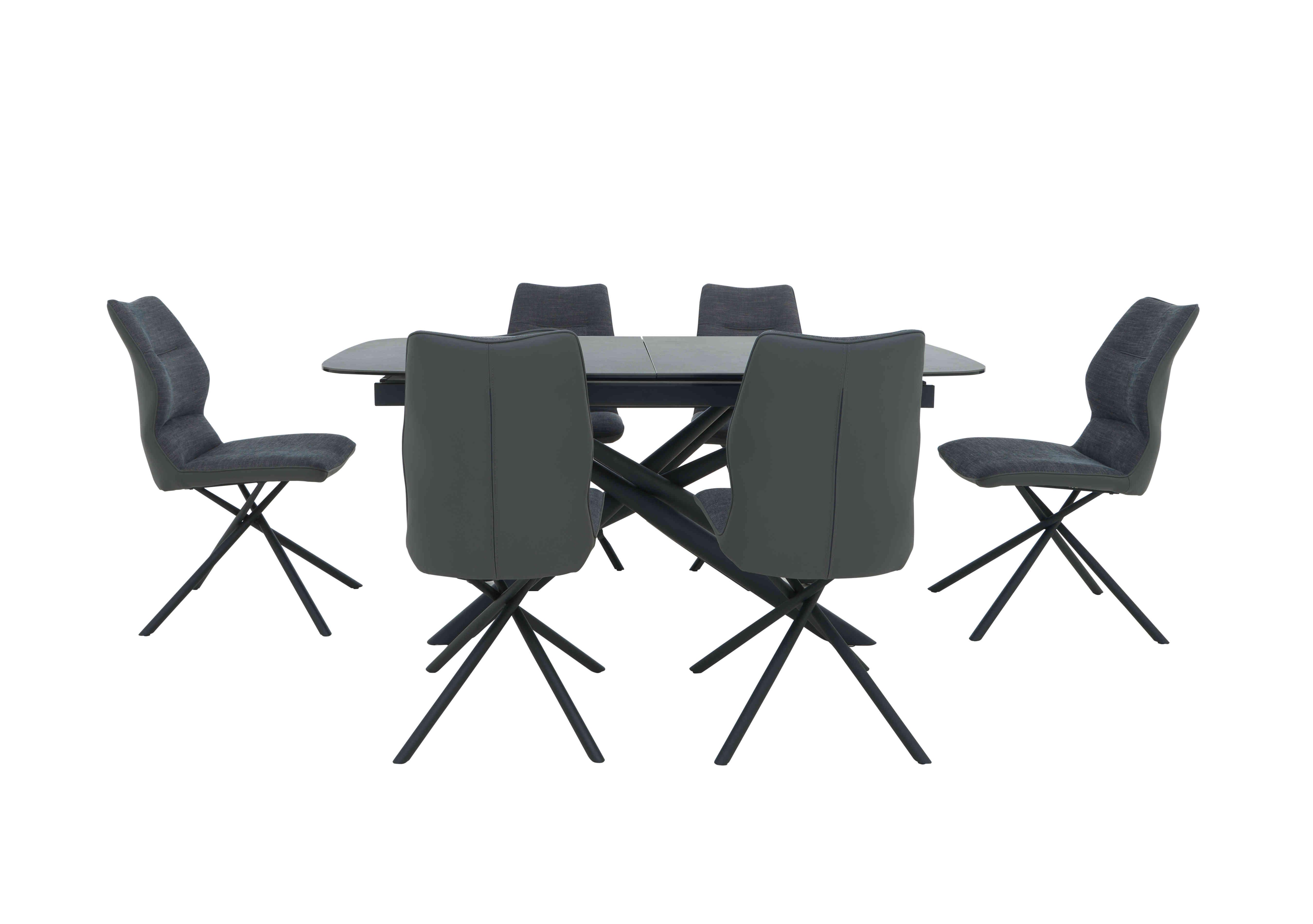 Zeppelin Extending Dining Table and 6 Side Dining Chairs in  on Furniture Village