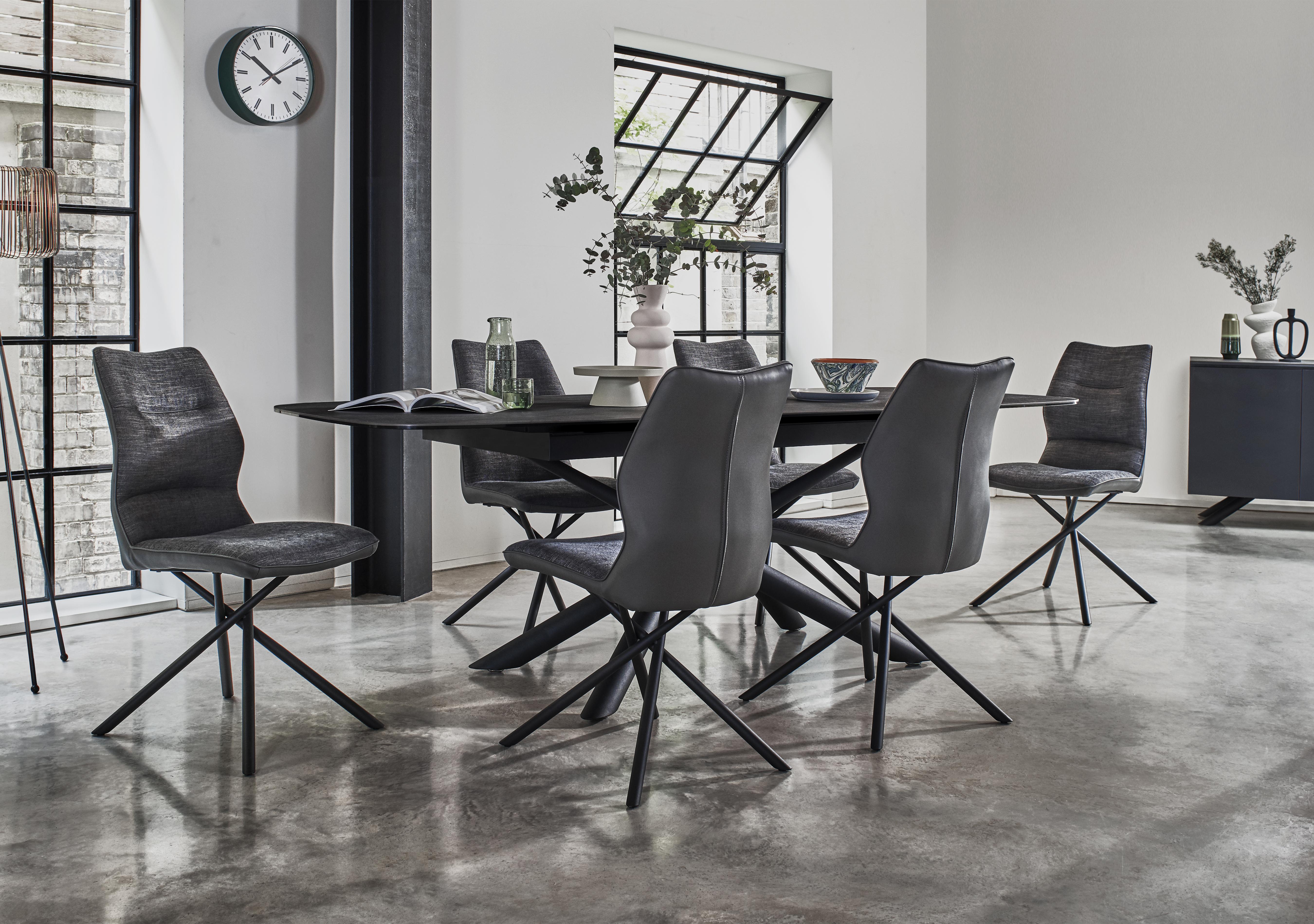 Zeppelin Extending Dining Table and 6 Side Dining Chairs in  on Furniture Village
