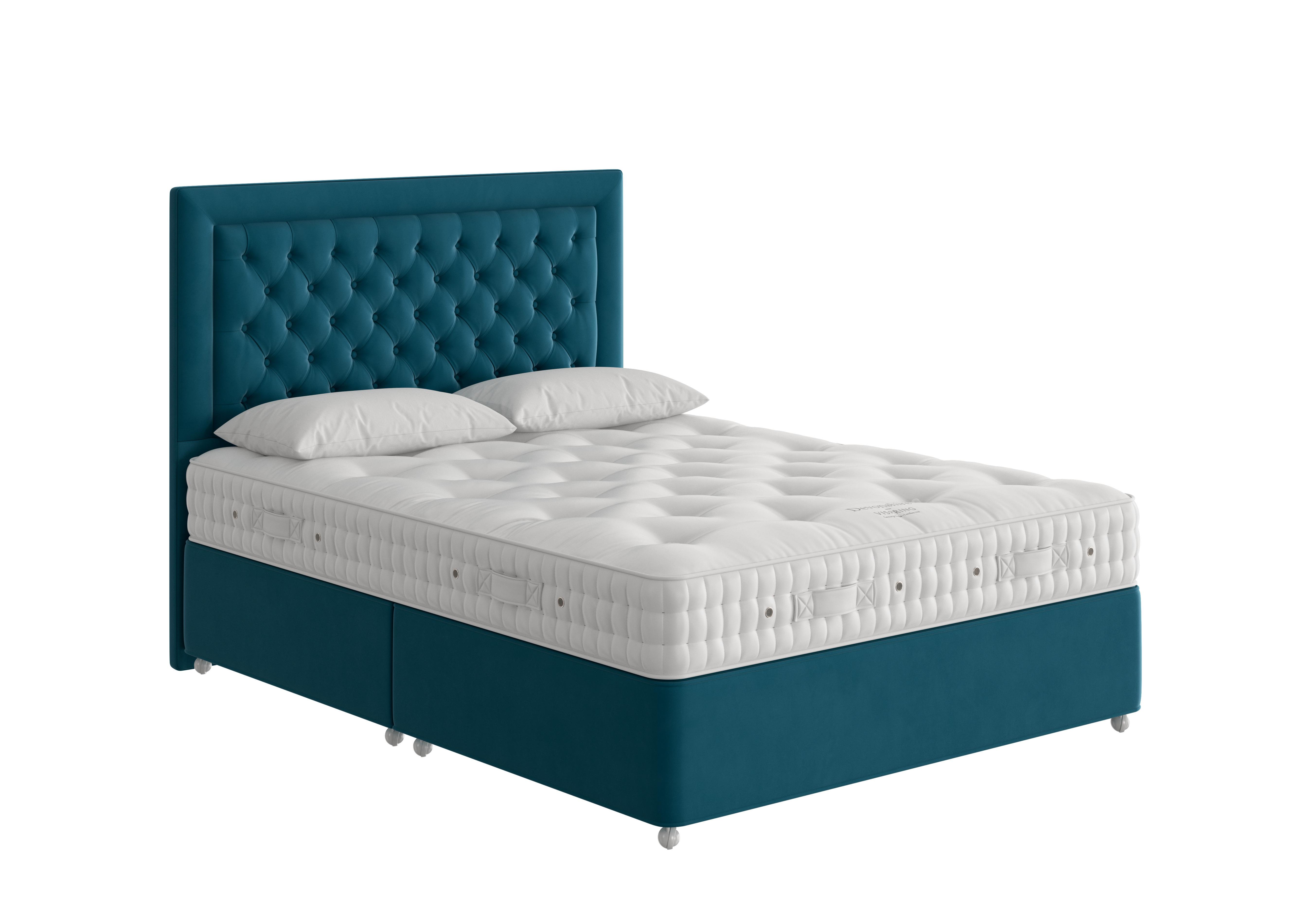 Devonshire Divan Set in 2114 Plush Teal on Furniture Village