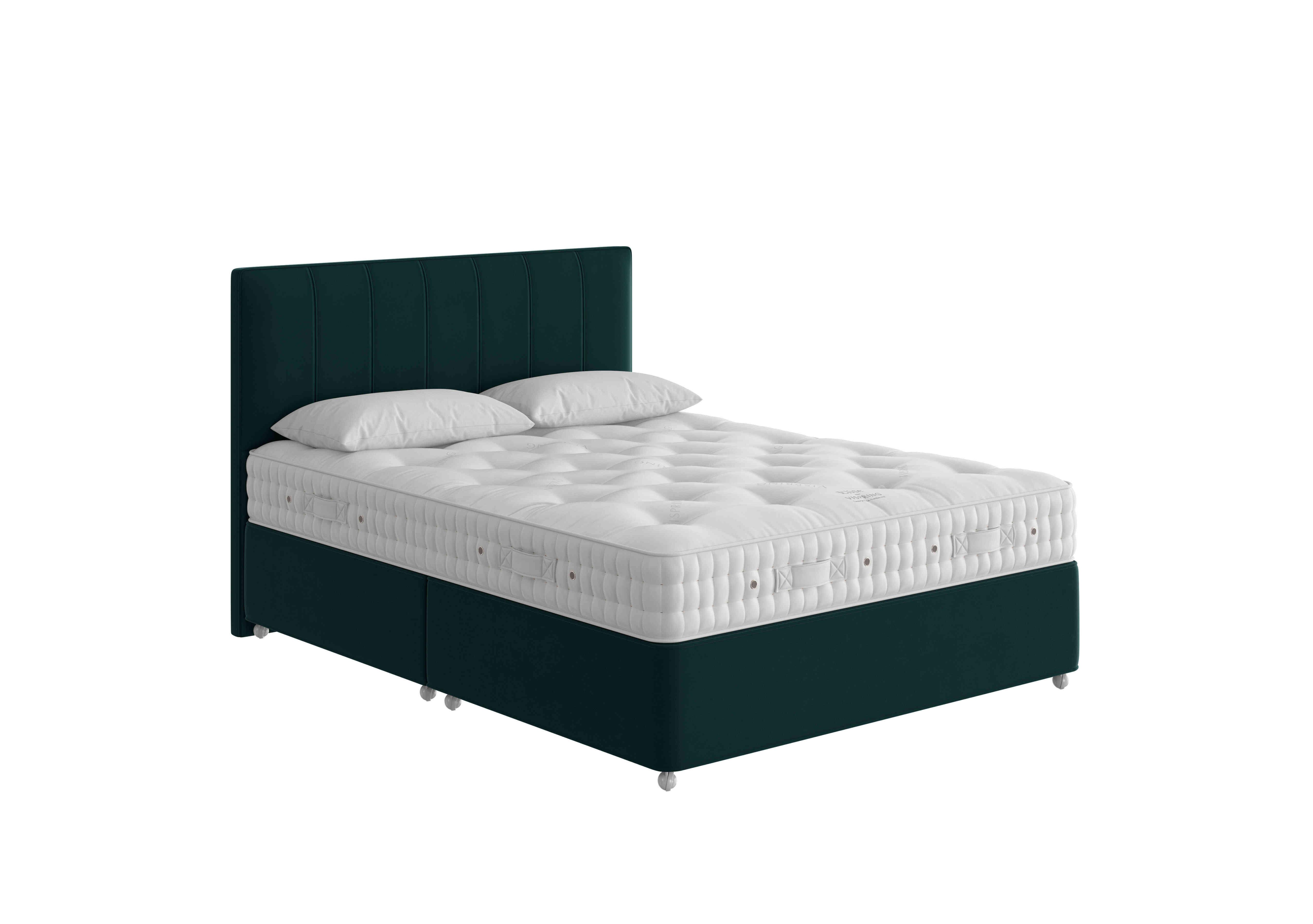 Elite Divan Set in 2154 Plush Bottle Green on Furniture Village