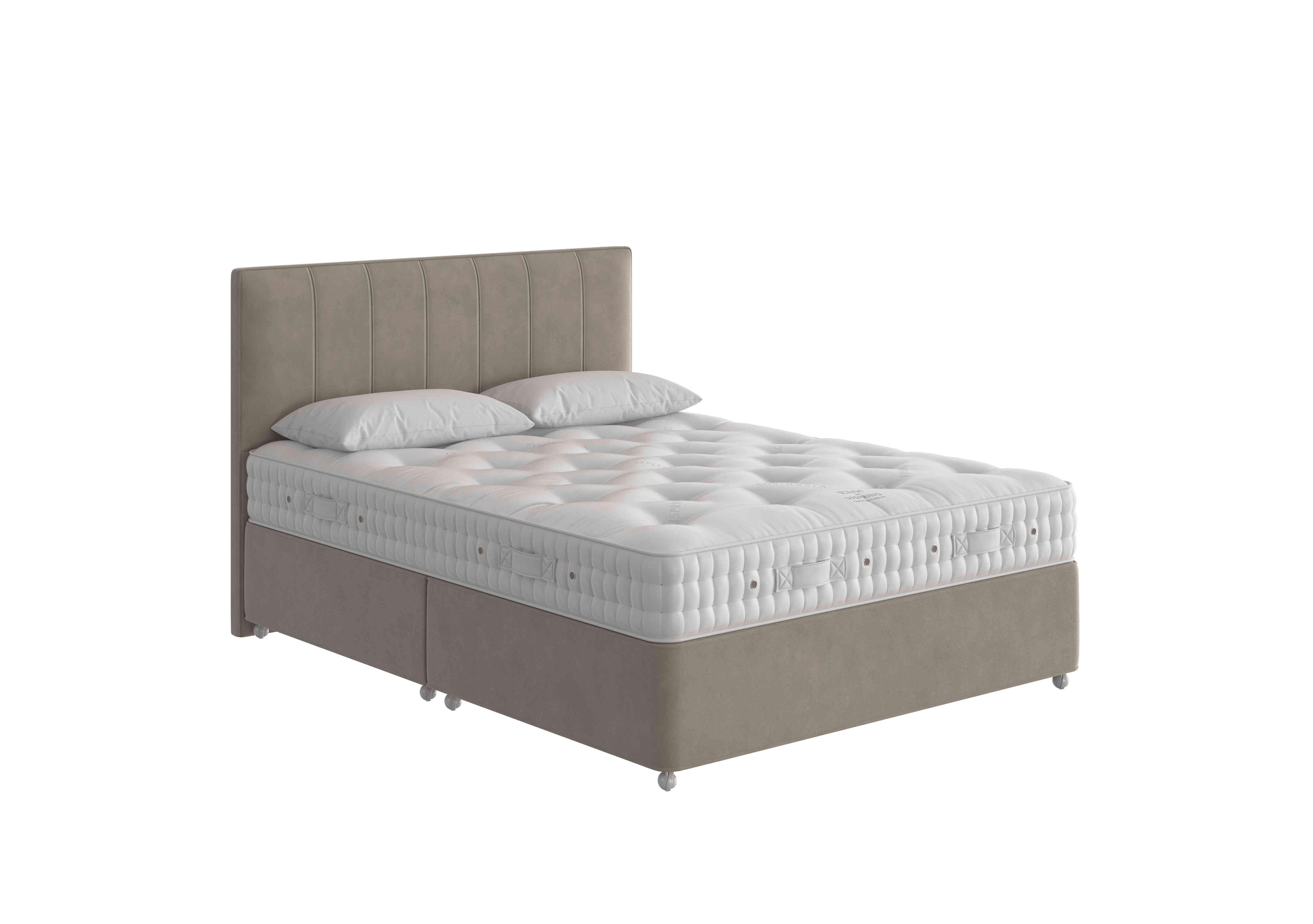 Elite Divan Set in Tick-4016 Plush Velv Ii Platin on Furniture Village