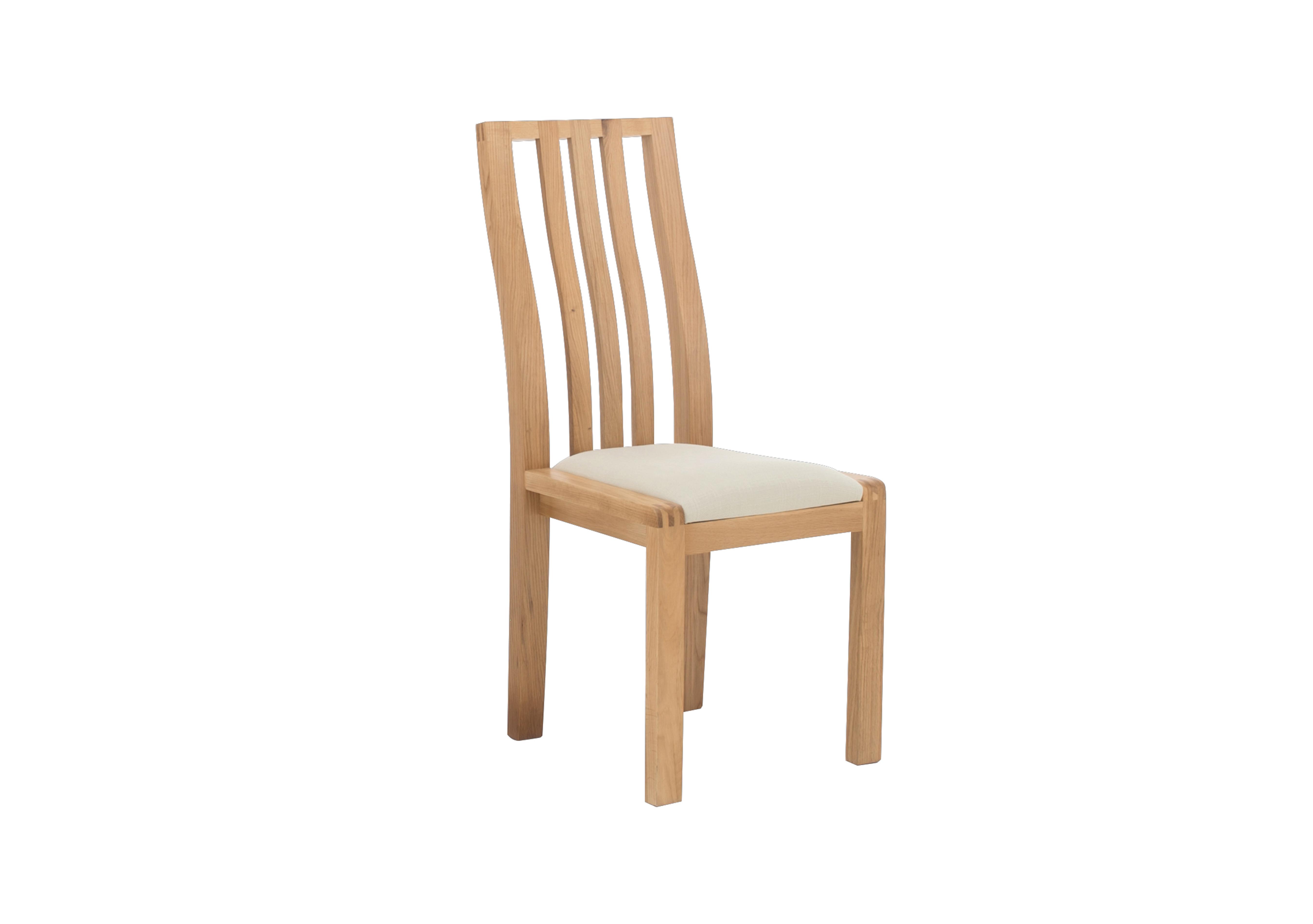 Bosco Slatted Back Dining Chair in Cream Fabric on Furniture Village