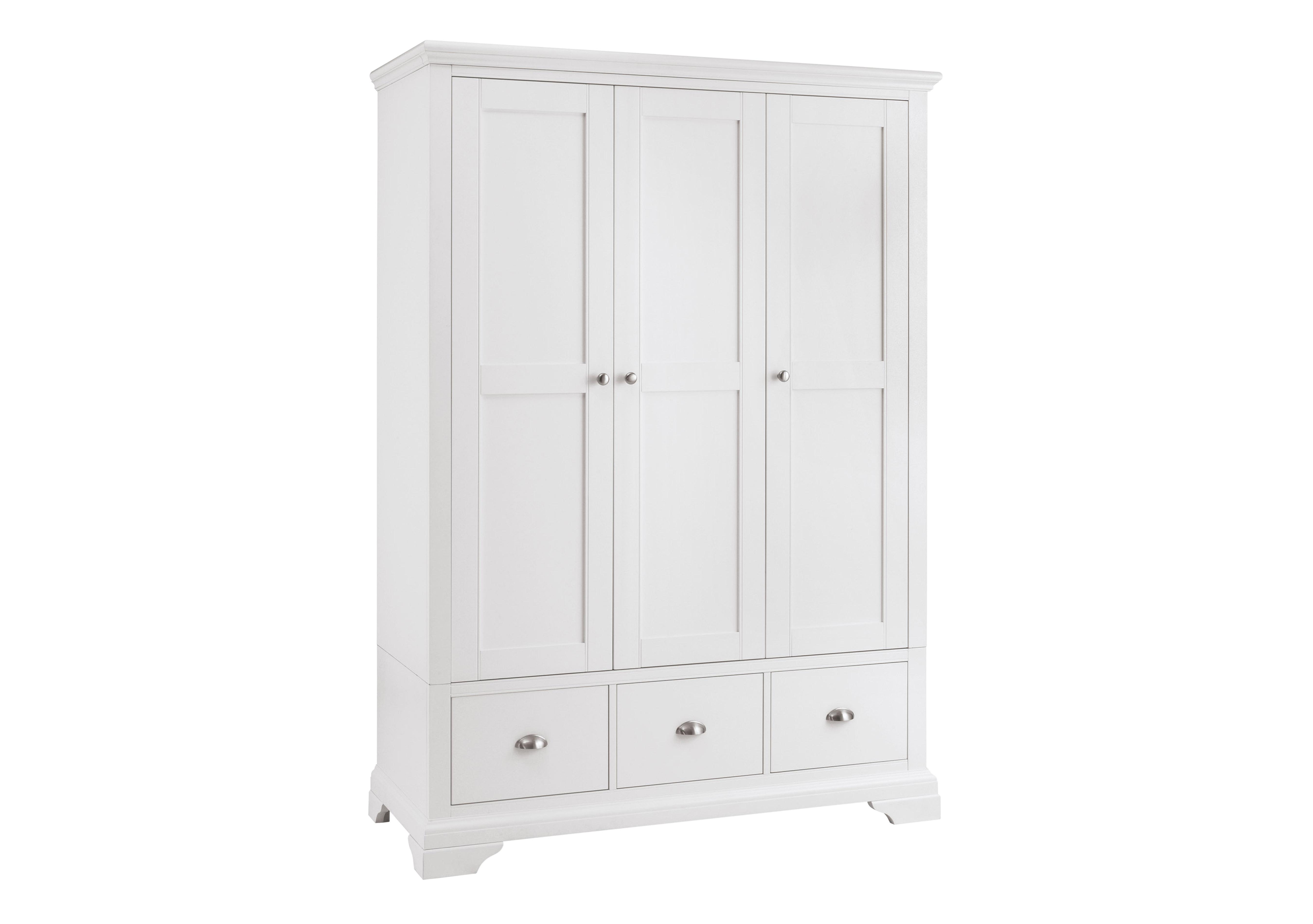 Emily 3 Door Wardrobe in White on Furniture Village