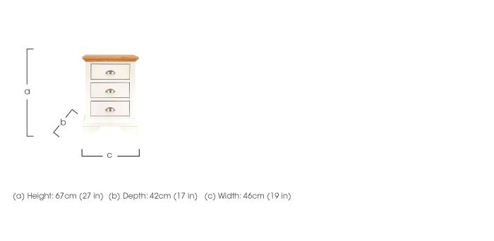 Emily 3 Drawer Bedside Chest in  on Furniture Village