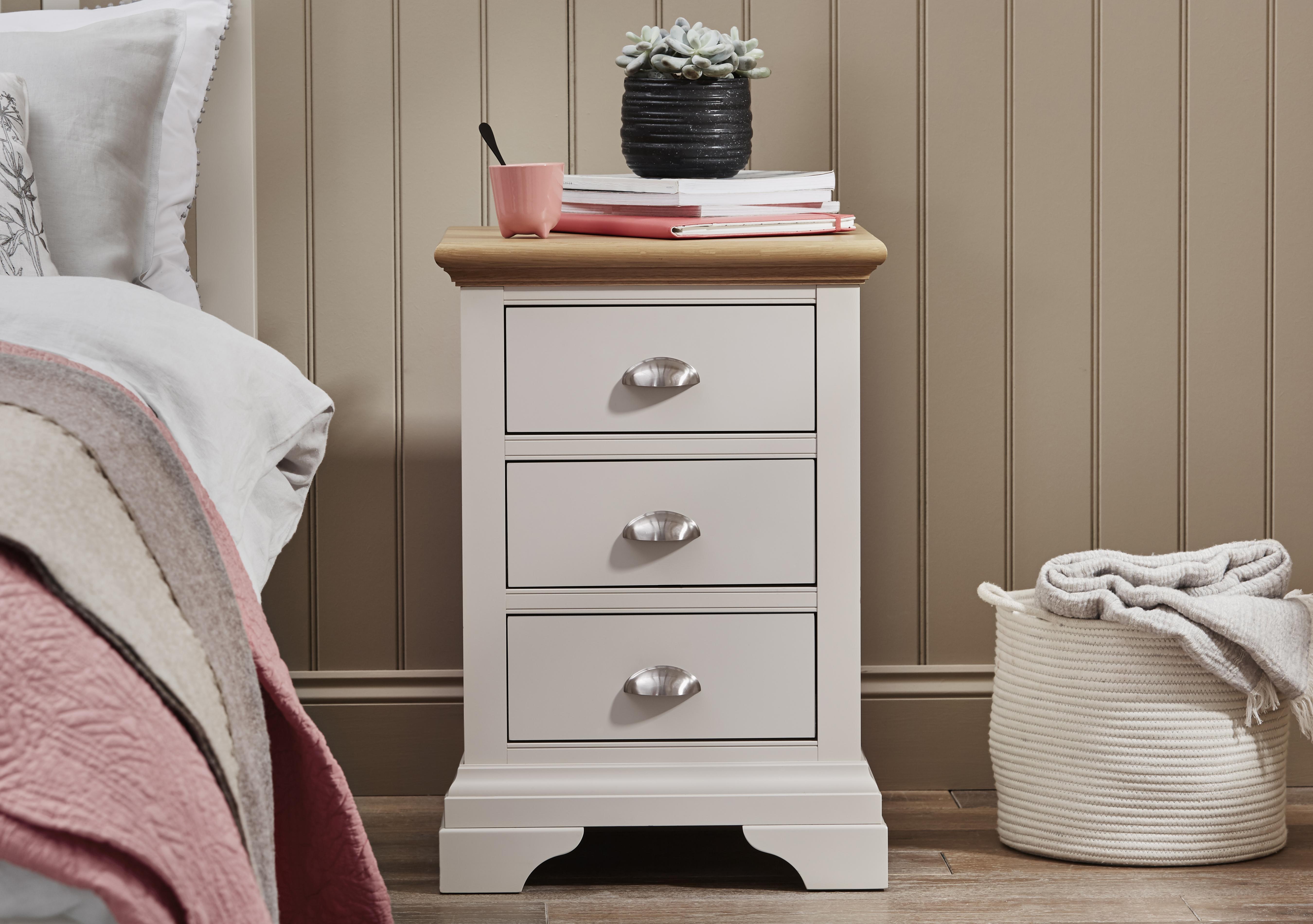 Emily 3 Drawer Bedside Chest in  on Furniture Village