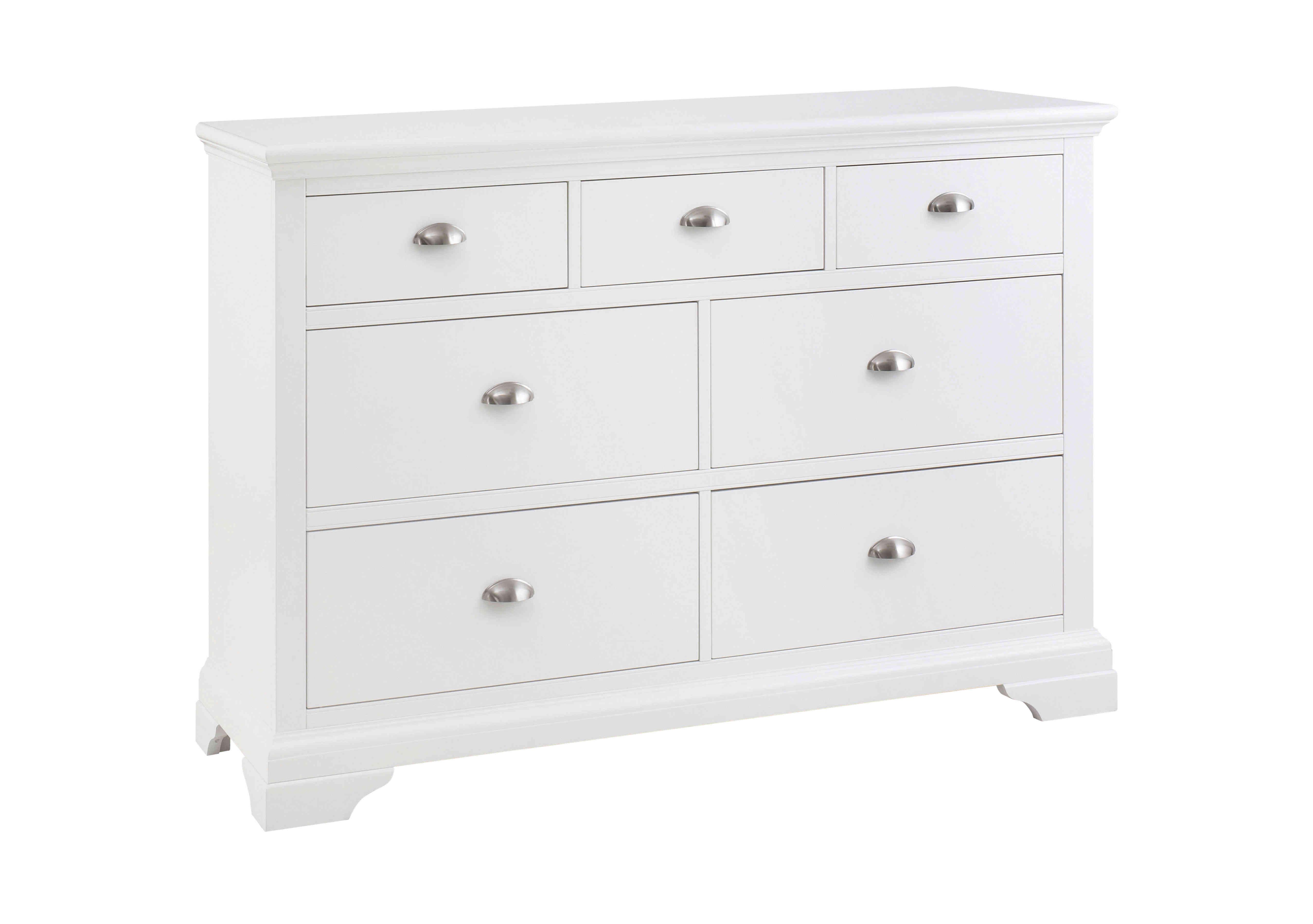 Emily 7 Drawer Chest in White on Furniture Village