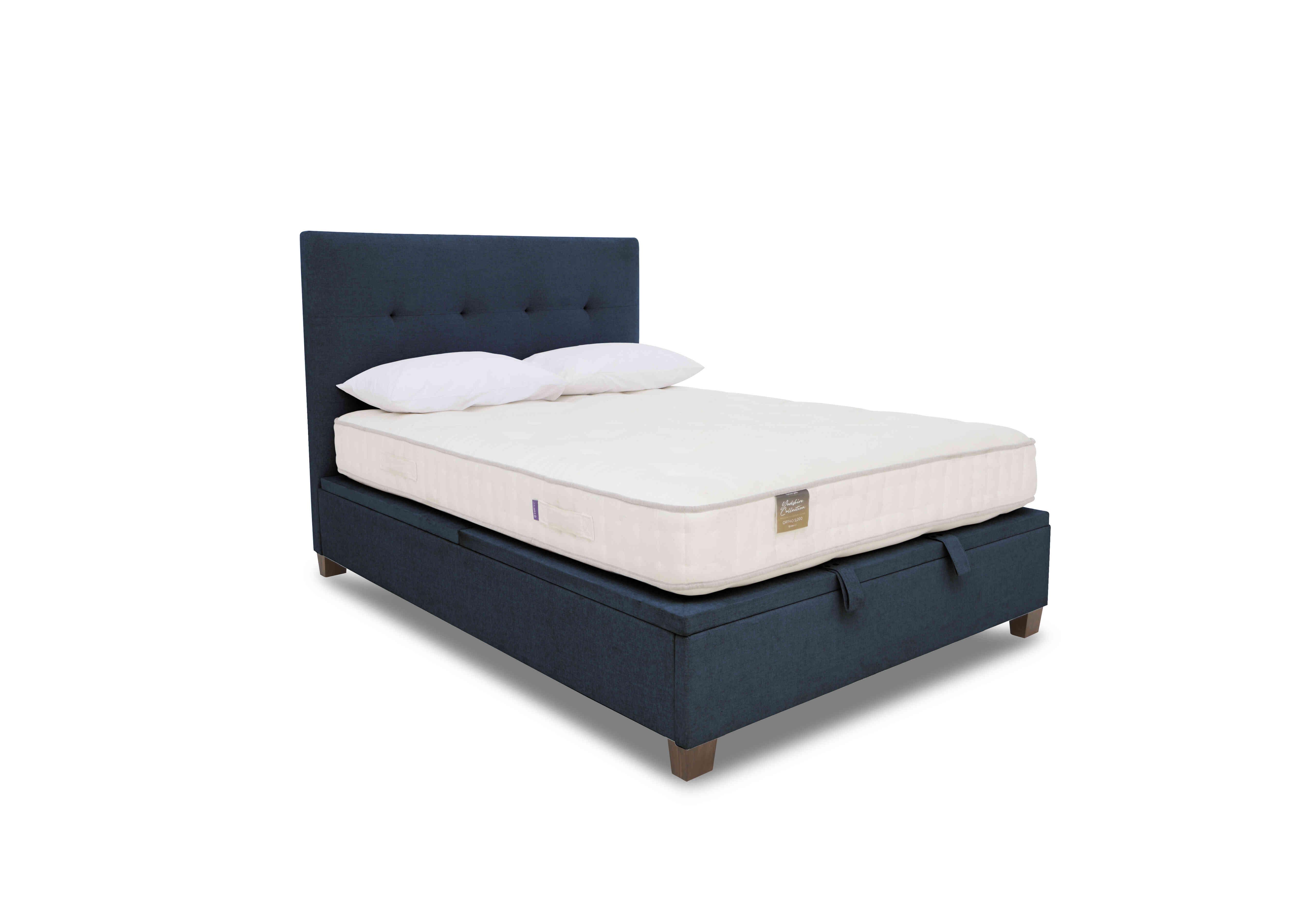 Hadley Ottoman Bed Frame in Vougue Ocean Blue on Furniture Village