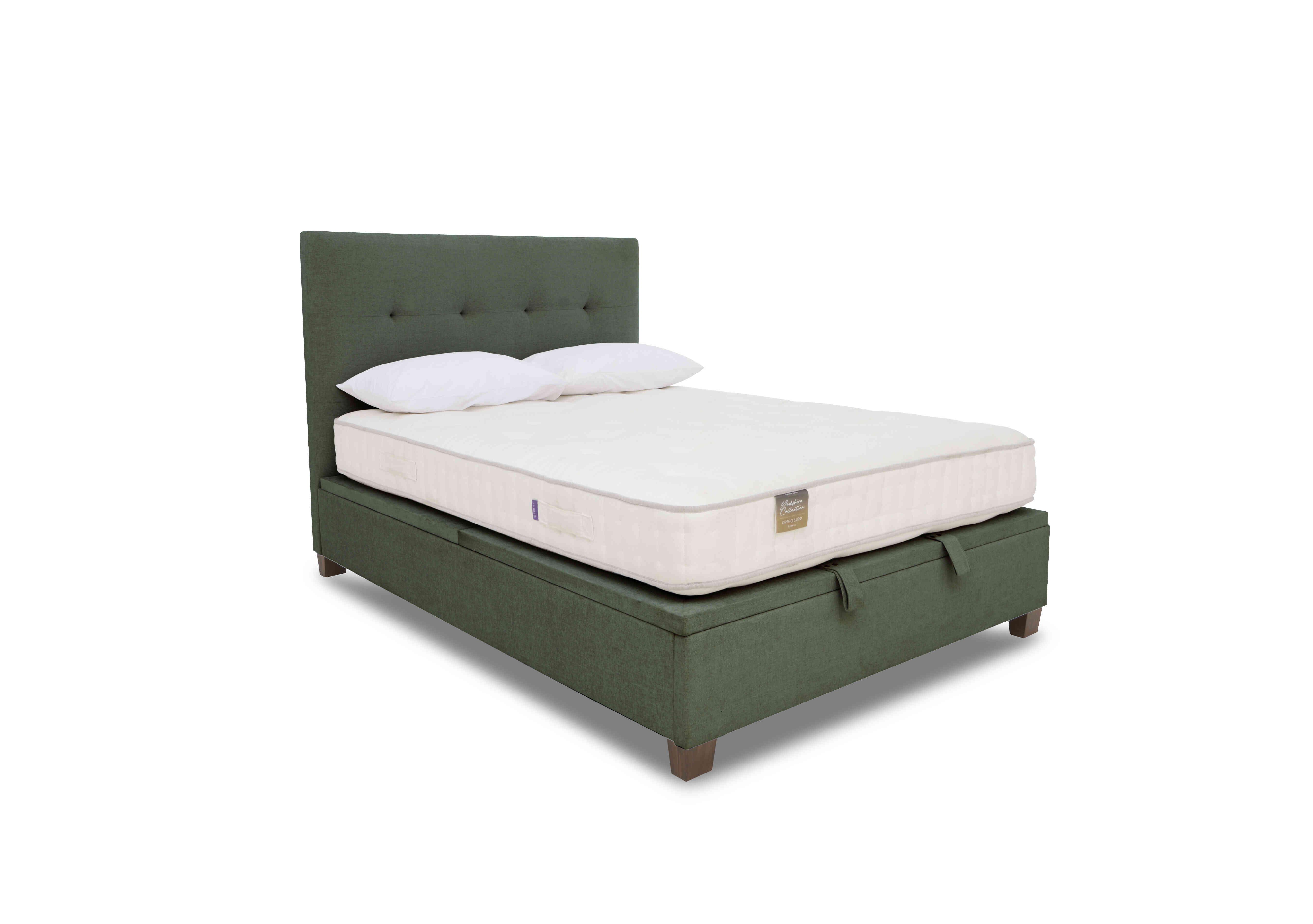 Hadley Ottoman Bed Frame in Vougue Winter Moss on Furniture Village