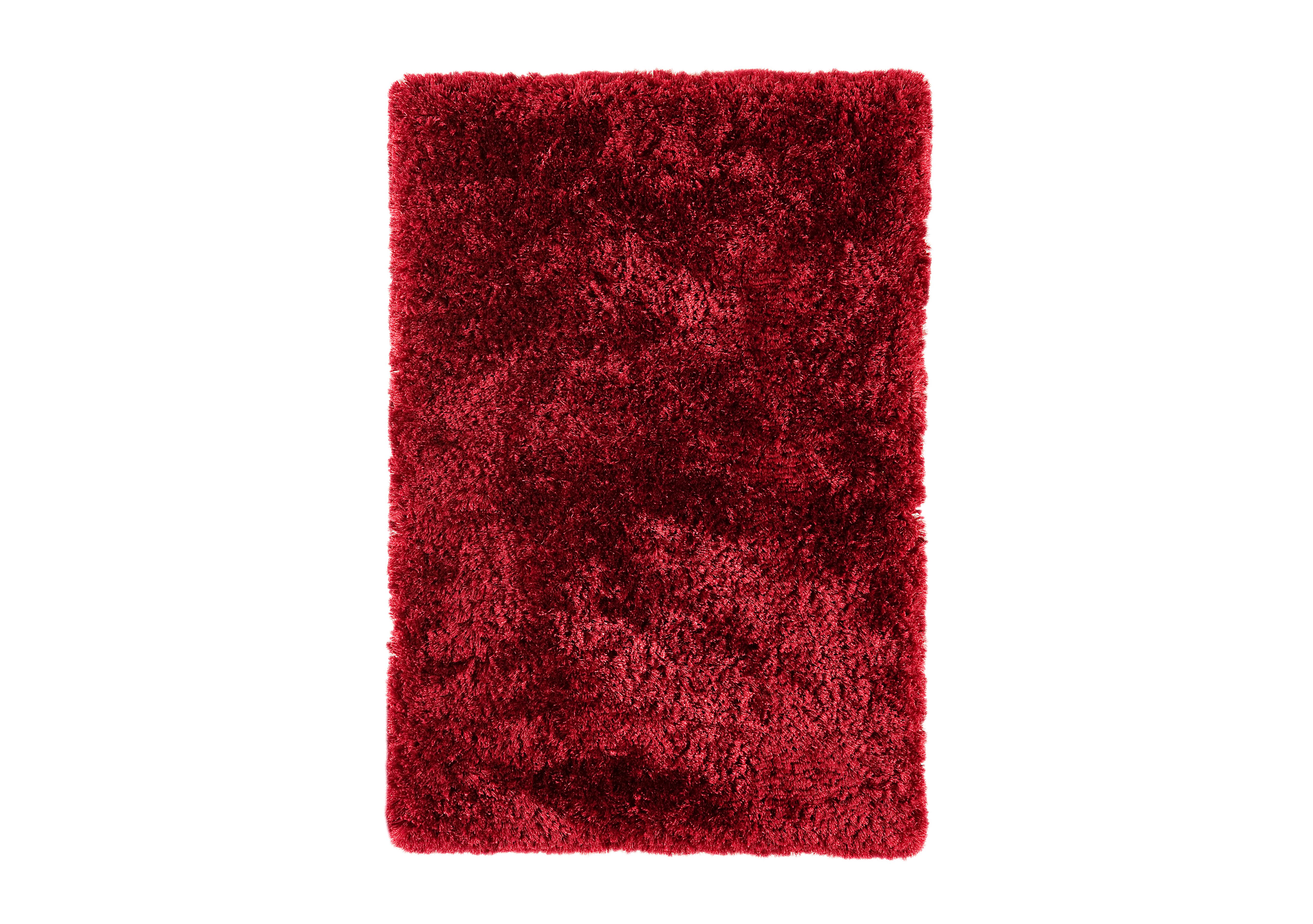 Plush Rug in Red on Furniture Village