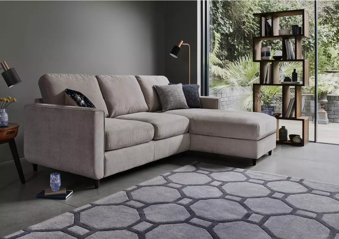 Esprit Fabric Corner Chaise with Storage Furniture Village