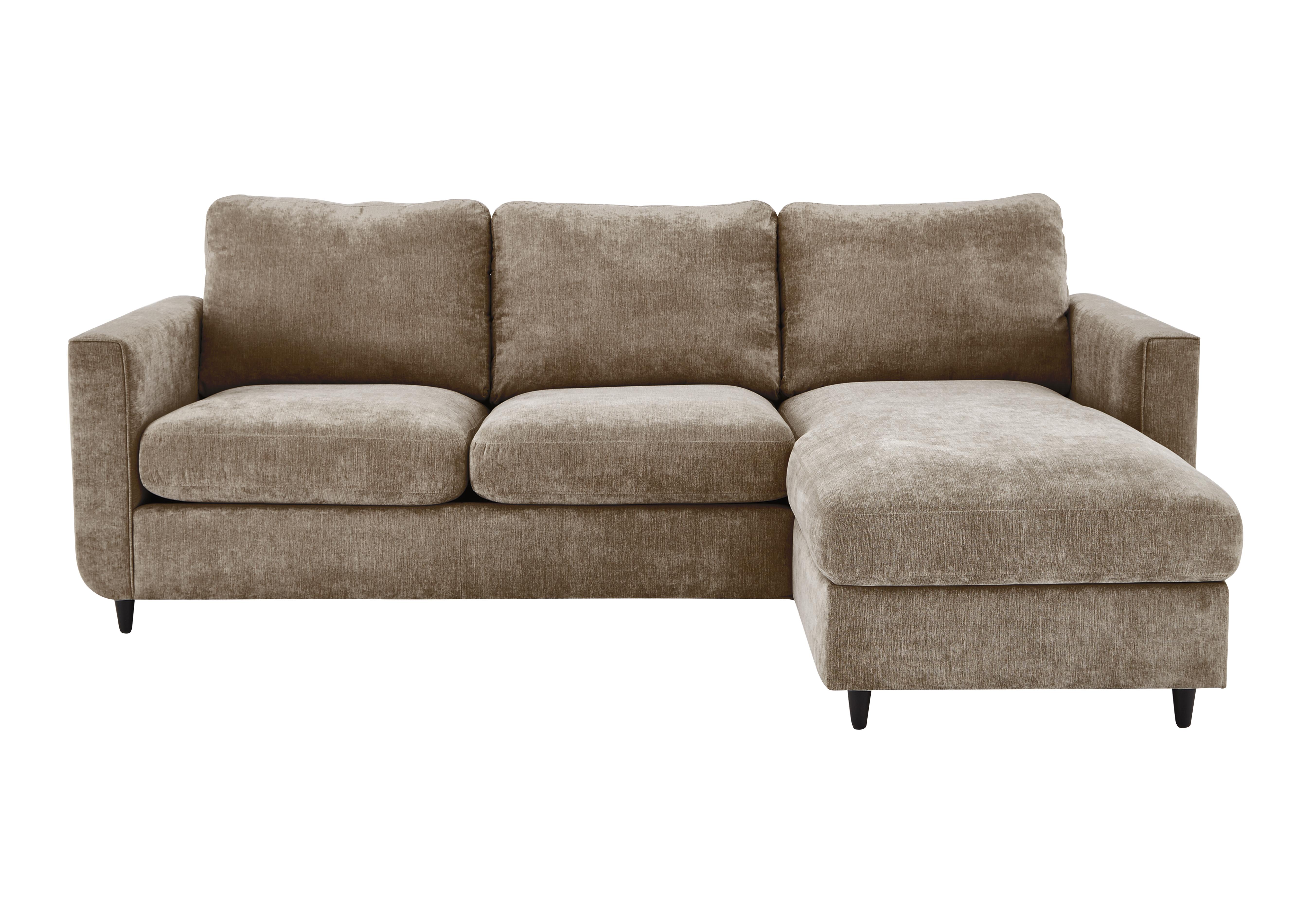 Esprit Fabric Corner Chaise with Storage in Taupe Ebony Feet on Furniture Village