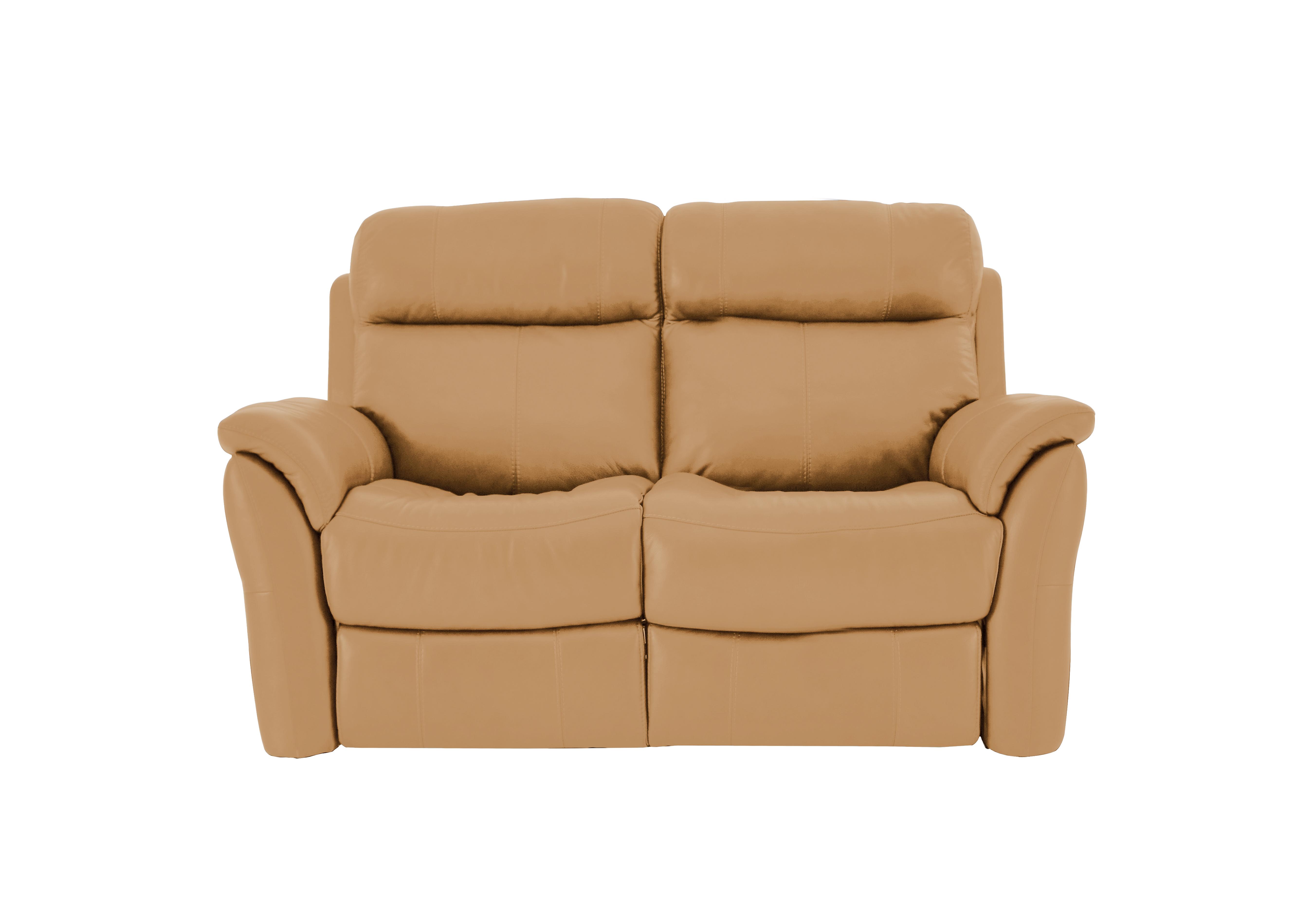 Relax Station Revive 2 Seater Leather Sofa in Bv-335e Honey Yellow on Furniture Village